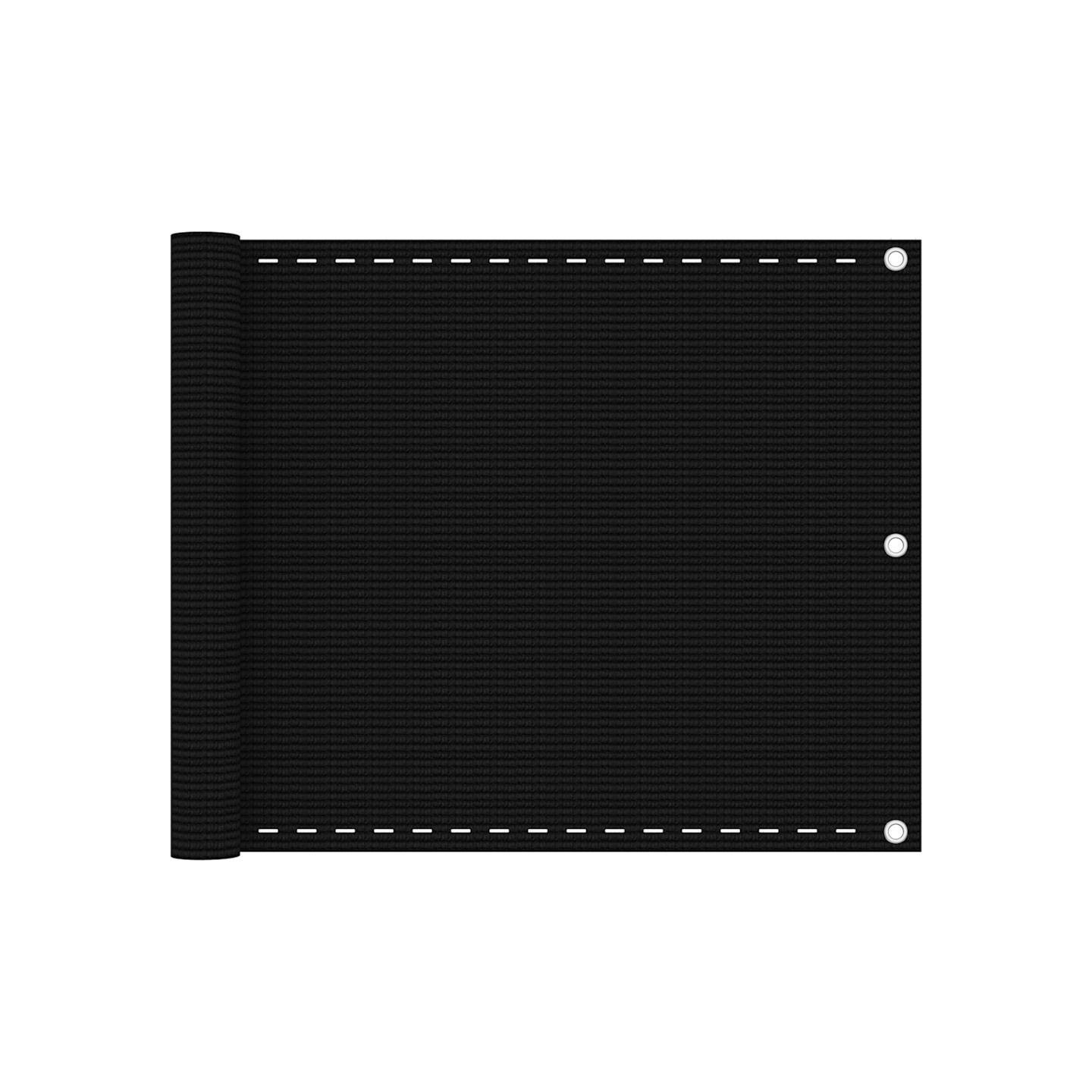 Écran de balcon Noir 75x500 cm PEHD