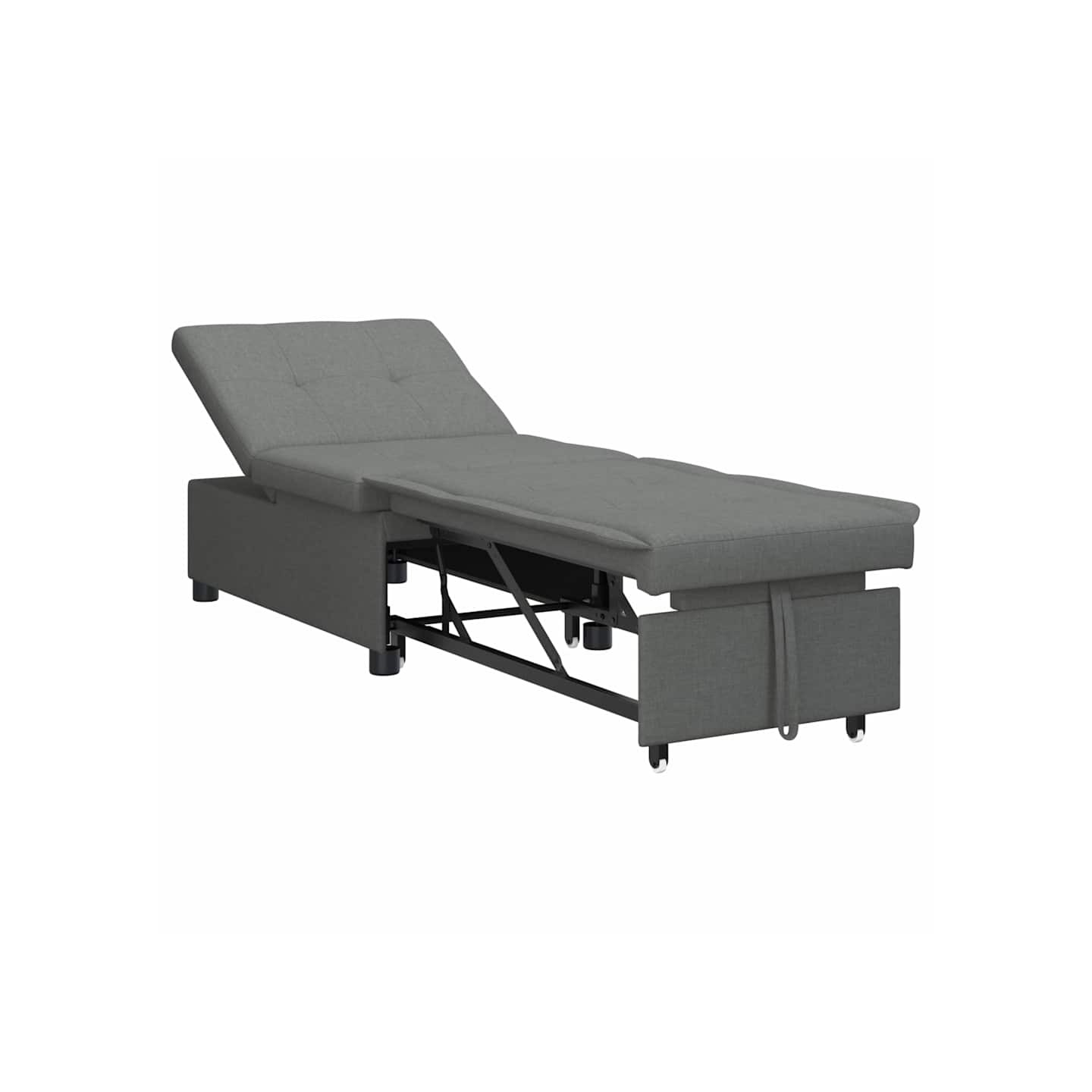 Pull Out Sofa Bed Gris foncé 194 x 50 x 82 cm tissu