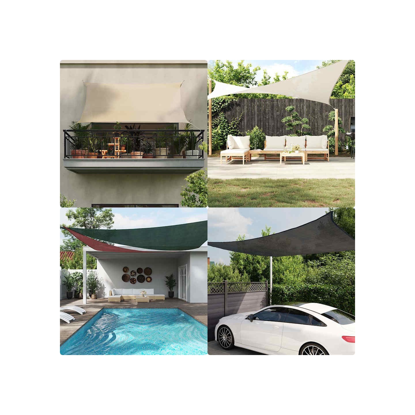 Voile d'ombrage 160 g/m² Beige 3,5x5 m PEHD