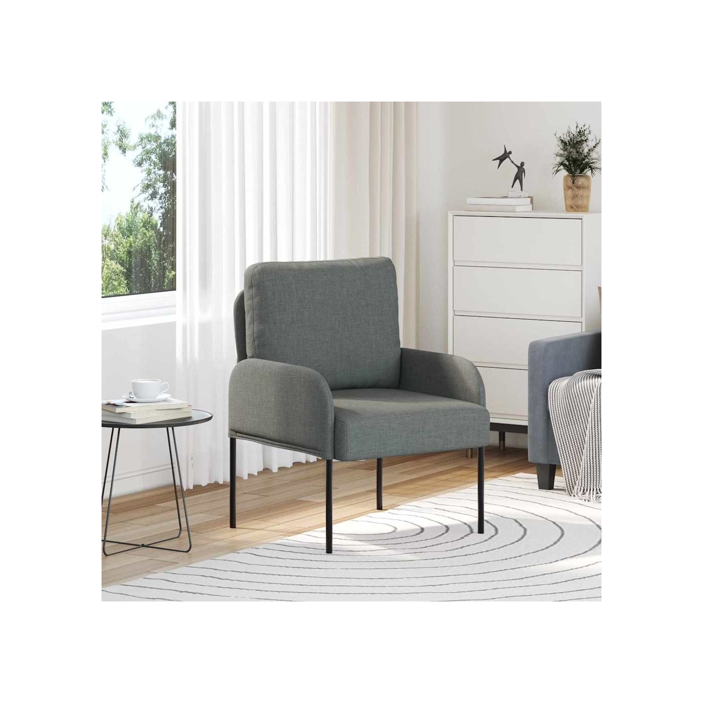 Canapés avec coussin 55cm Gris foncé Contreplaqué