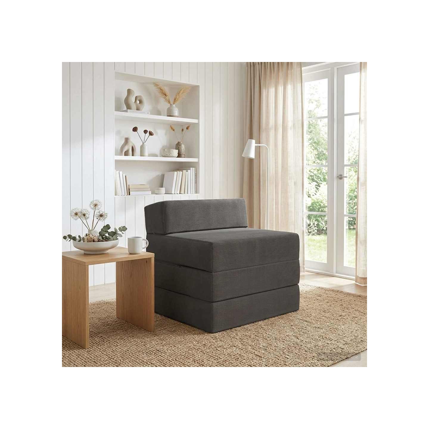 Canapé-lit pliable 2 place Gris foncé 70 x 60 x 63 cm