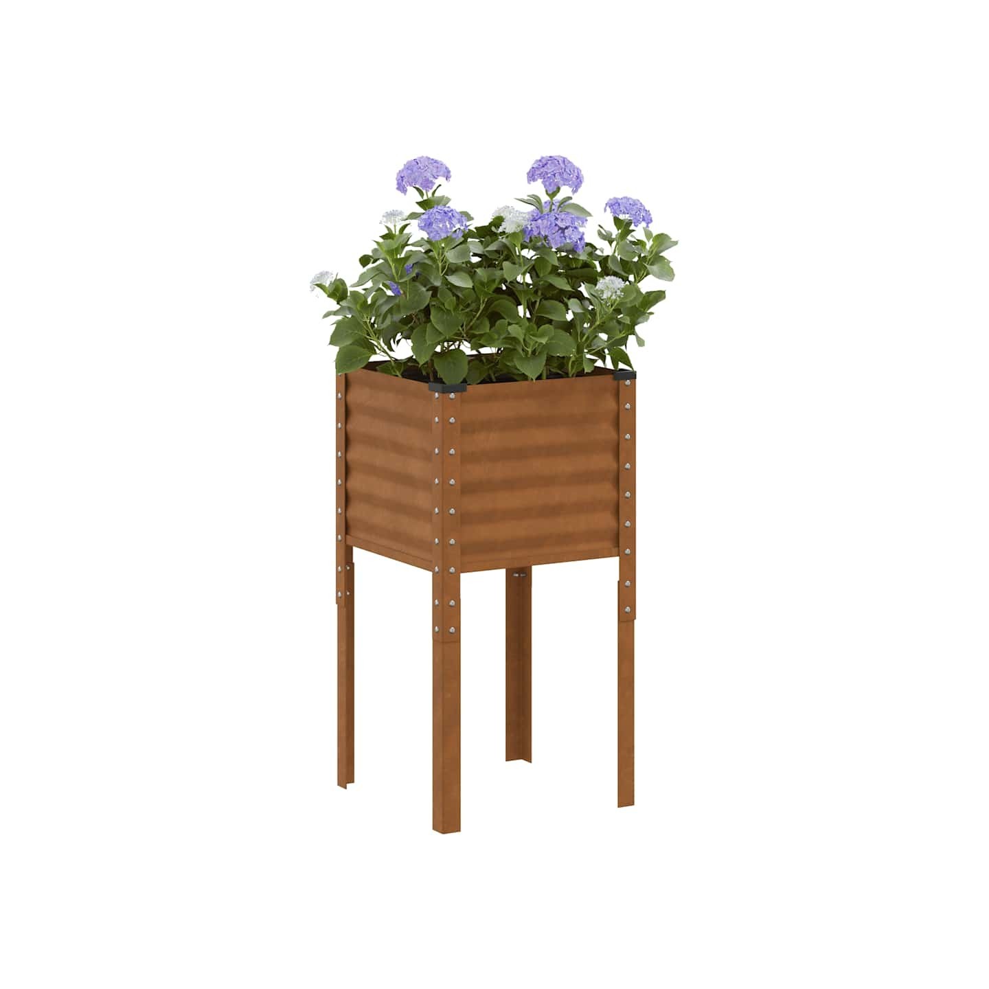 Jardinière de jardin 45 x 45 x 88 cm Acier patiné