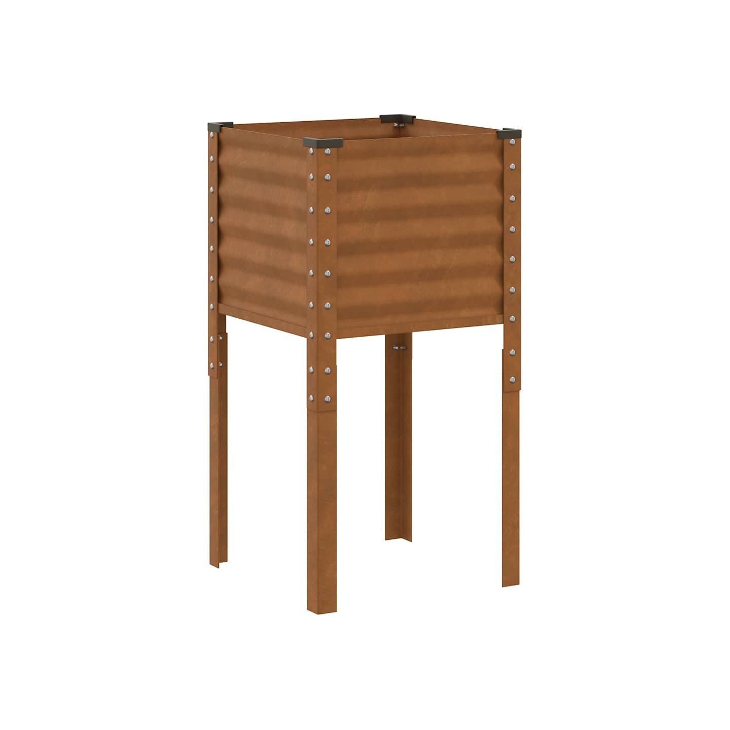 Jardinière de jardin 45 x 45 x 88 cm Acier patiné