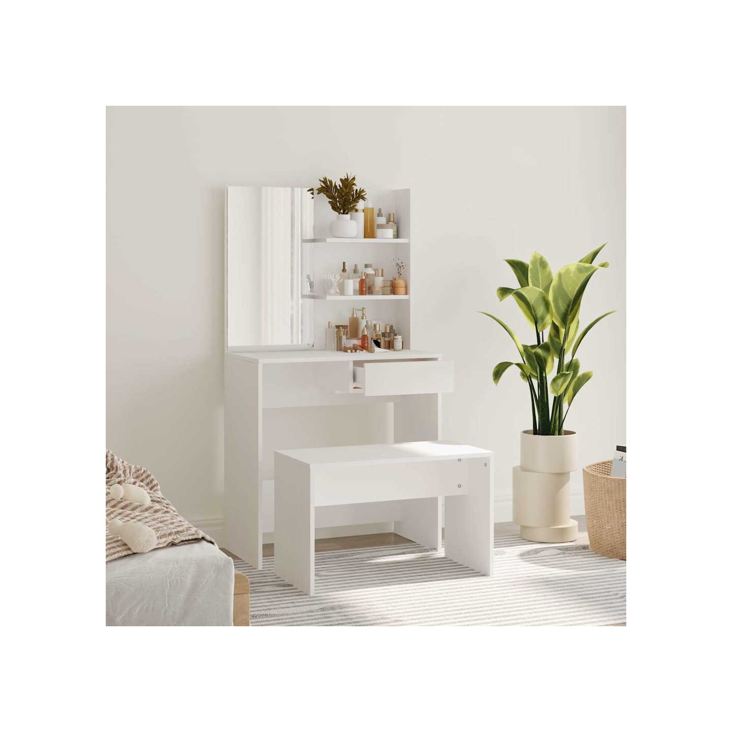 Ensemble de coiffeuse Blanc 74,5x40x141 cm