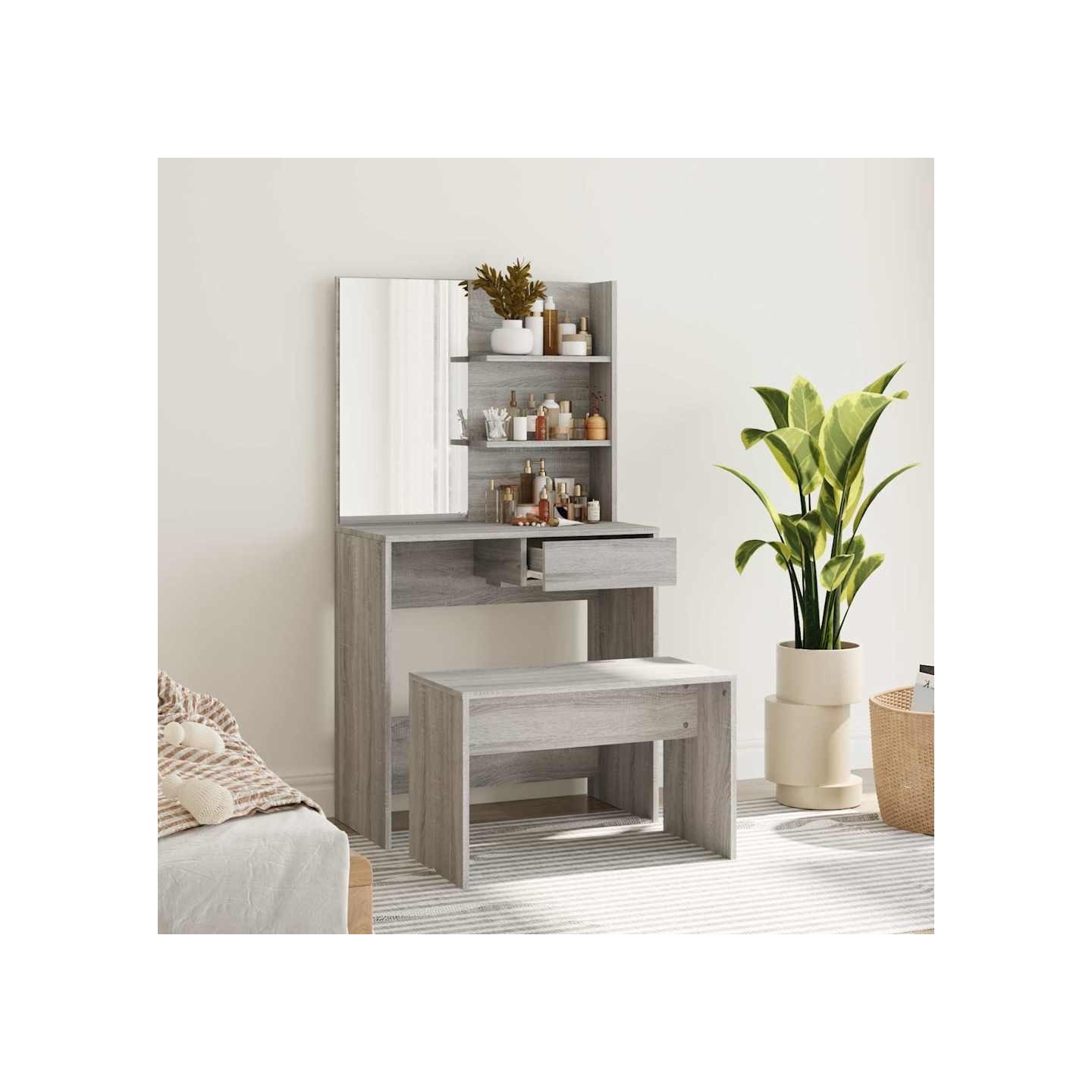 Ensemble de coiffeuse Sonoma gris 74,5x40x141 cm