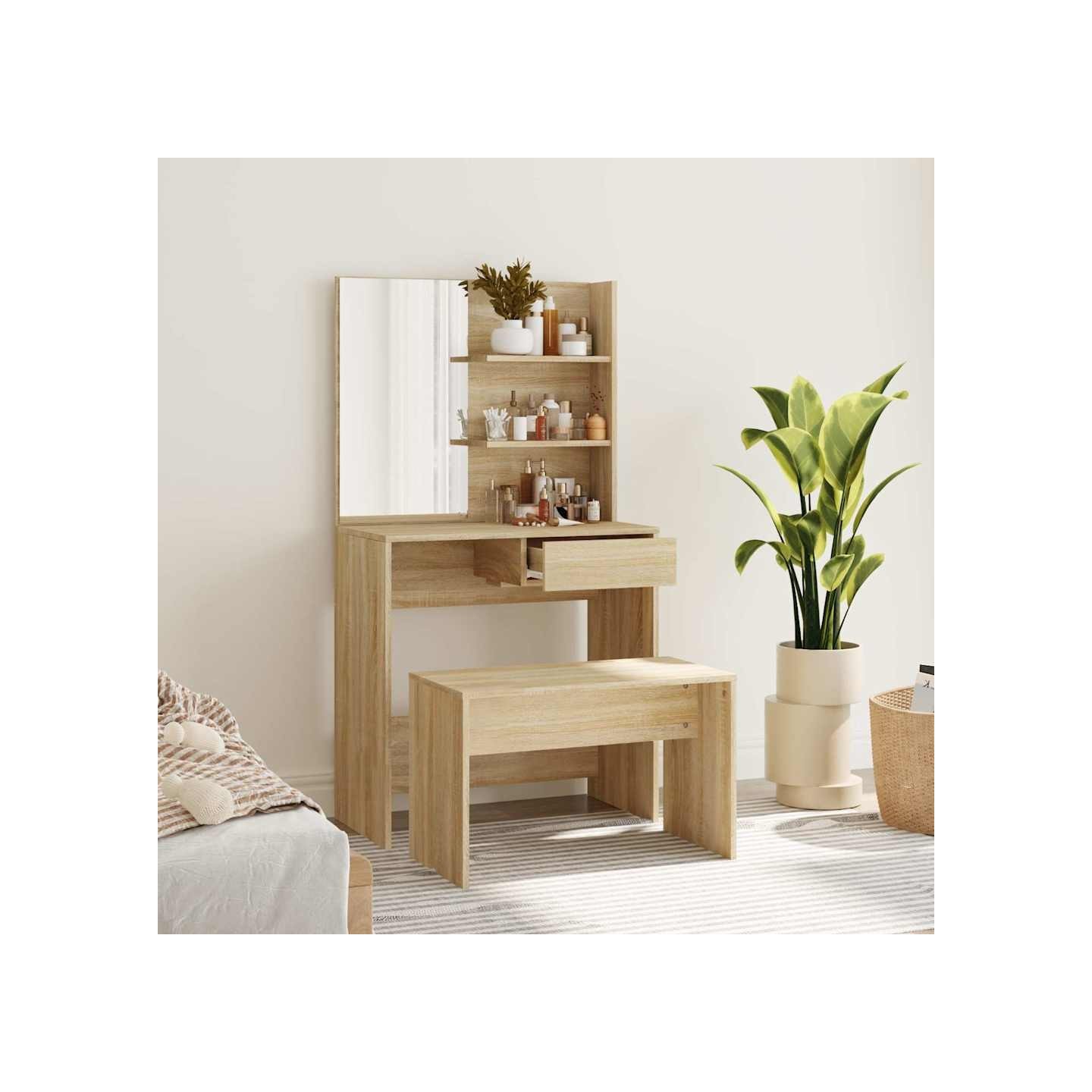 Ensemble de coiffeuse Chêne Sonoma 74,5x40x141 cm