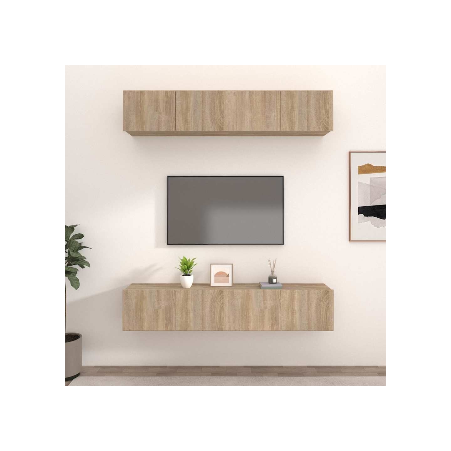 Meubles TV 4 pcs chêne sonoma 80x30x30 cm bois d'ingénierie