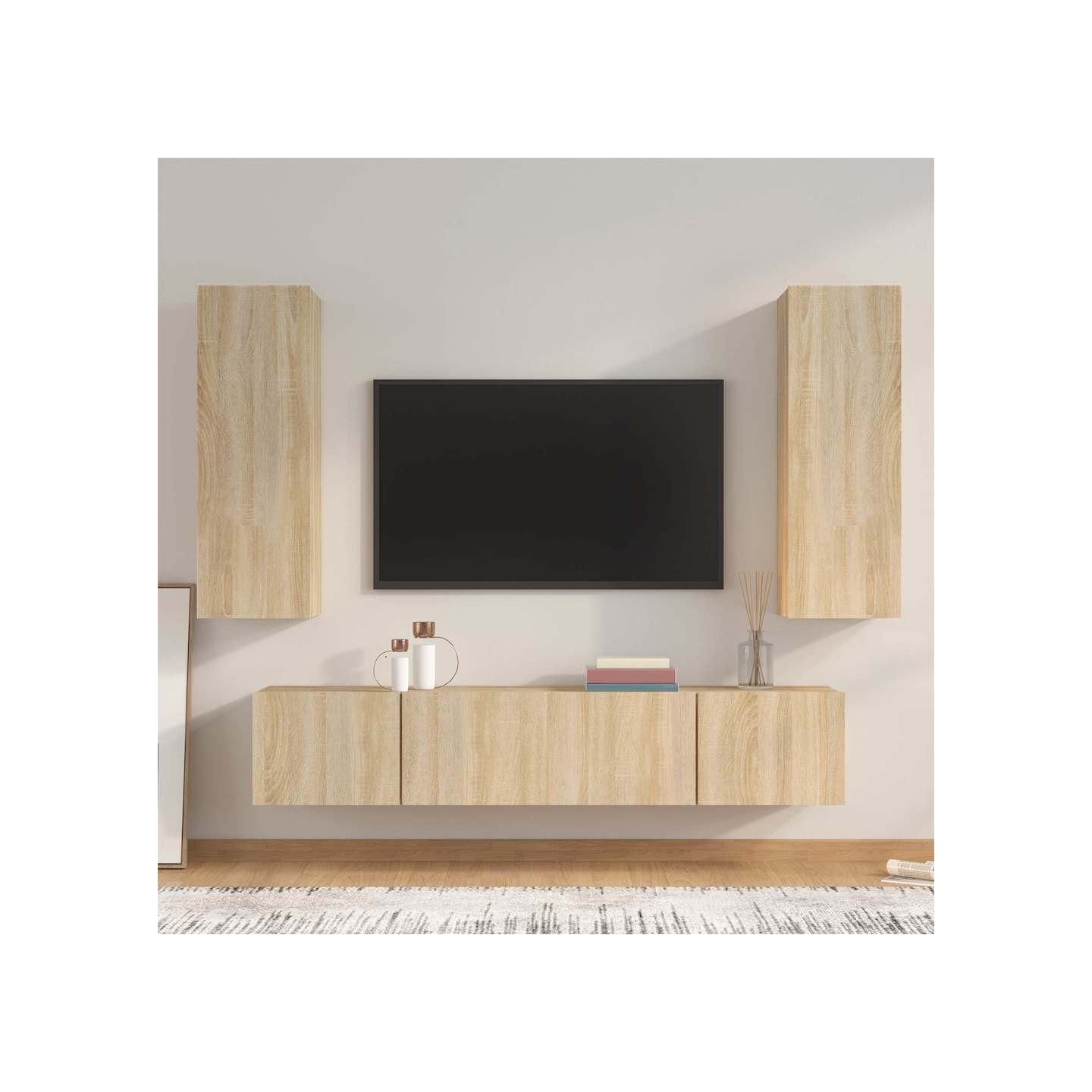 Ensemble de meubles TV 4 pcs Chêne sonoma Bois d'ingénierie