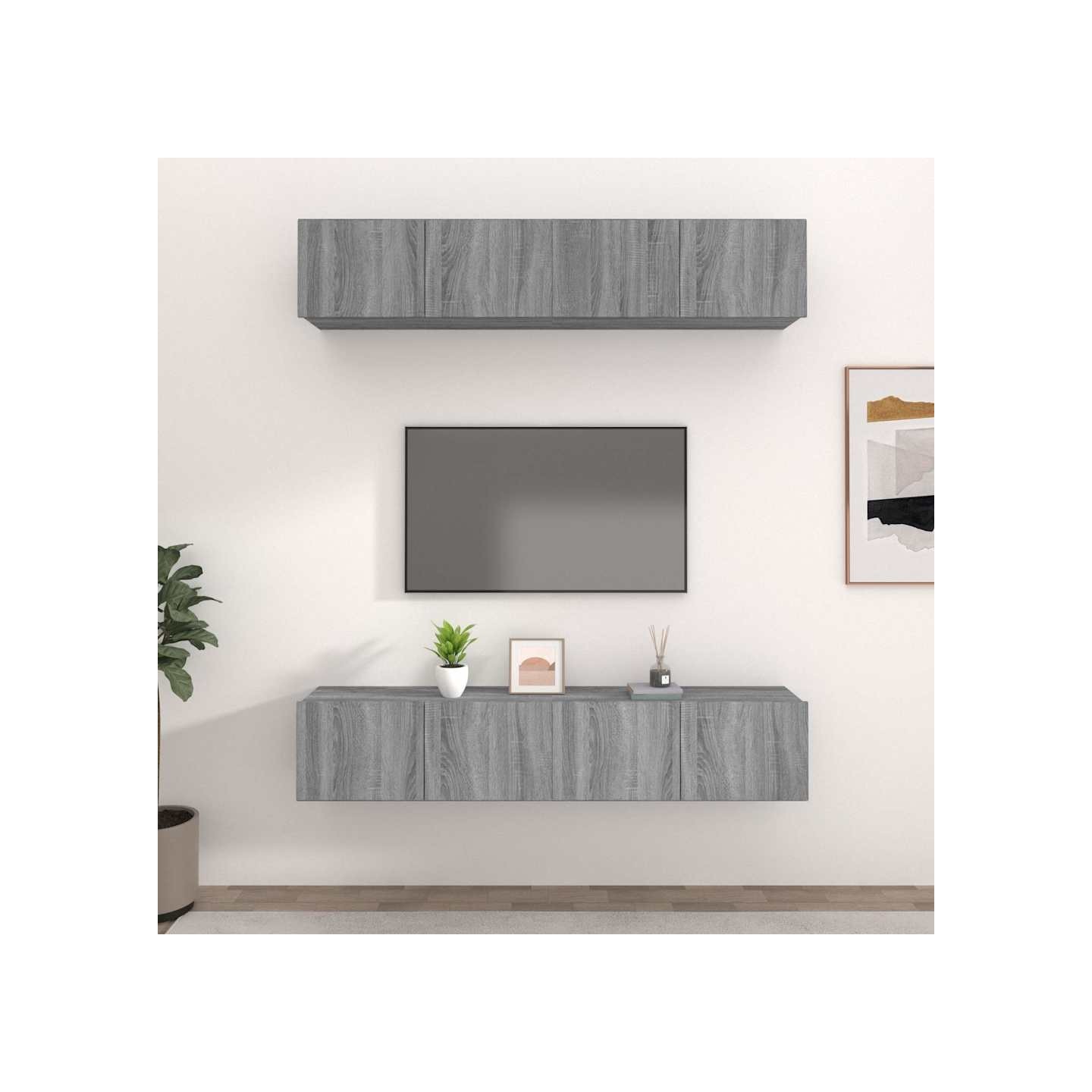 Meubles TV 4 pcs sonoma gris 80x30x30 cm bois d'ingénierie