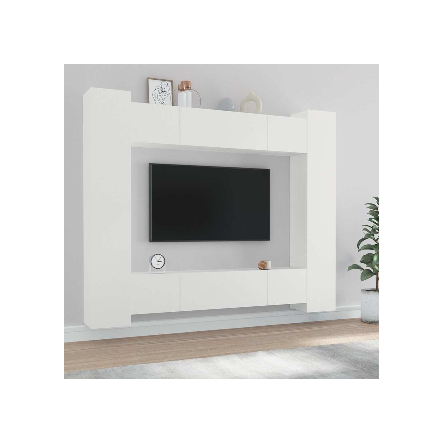 Ensemble de meubles TV 8 pcs Blanc Bois d'ingénierie