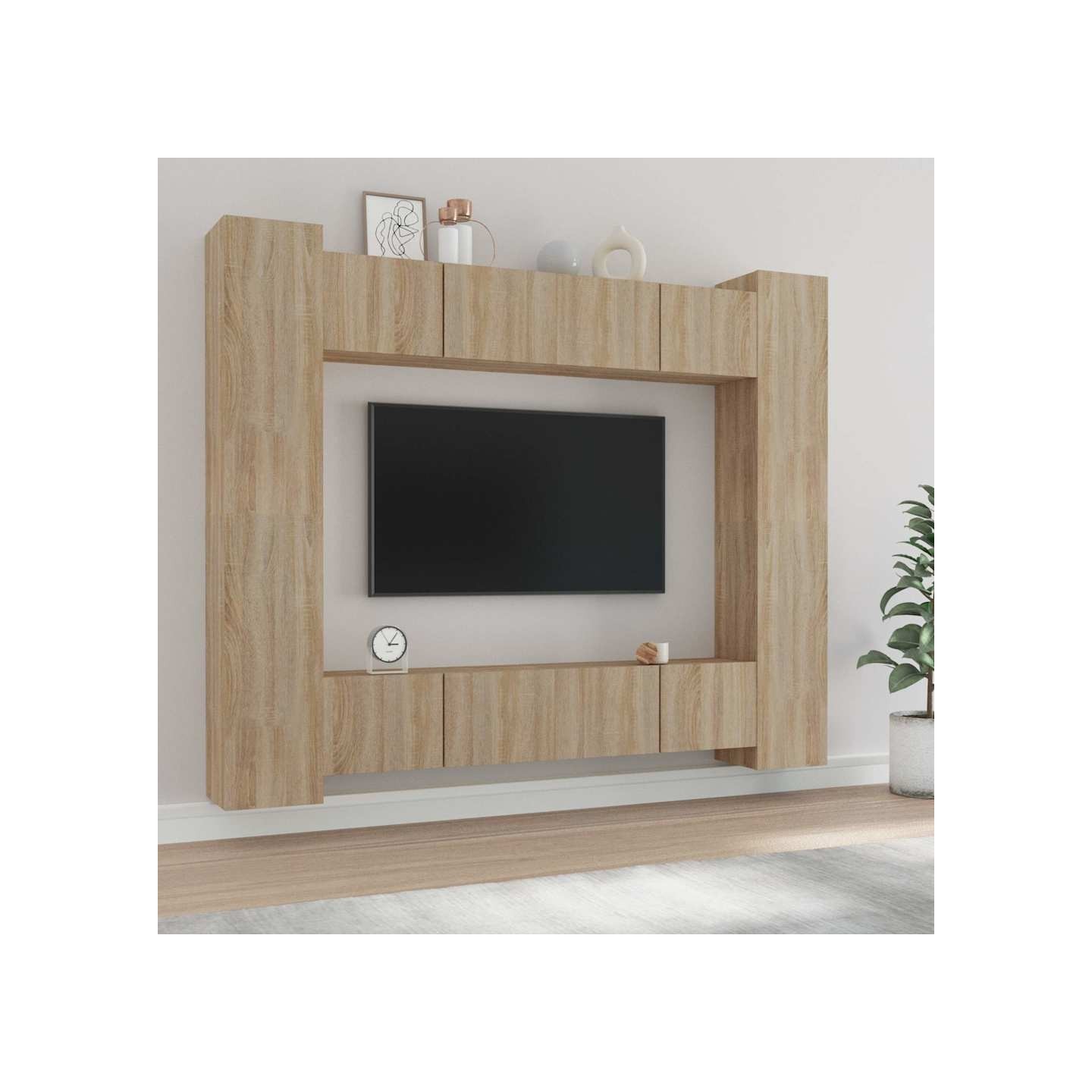 Ensemble de meubles TV 8 pcs Chêne sonoma Bois d'ingénierie