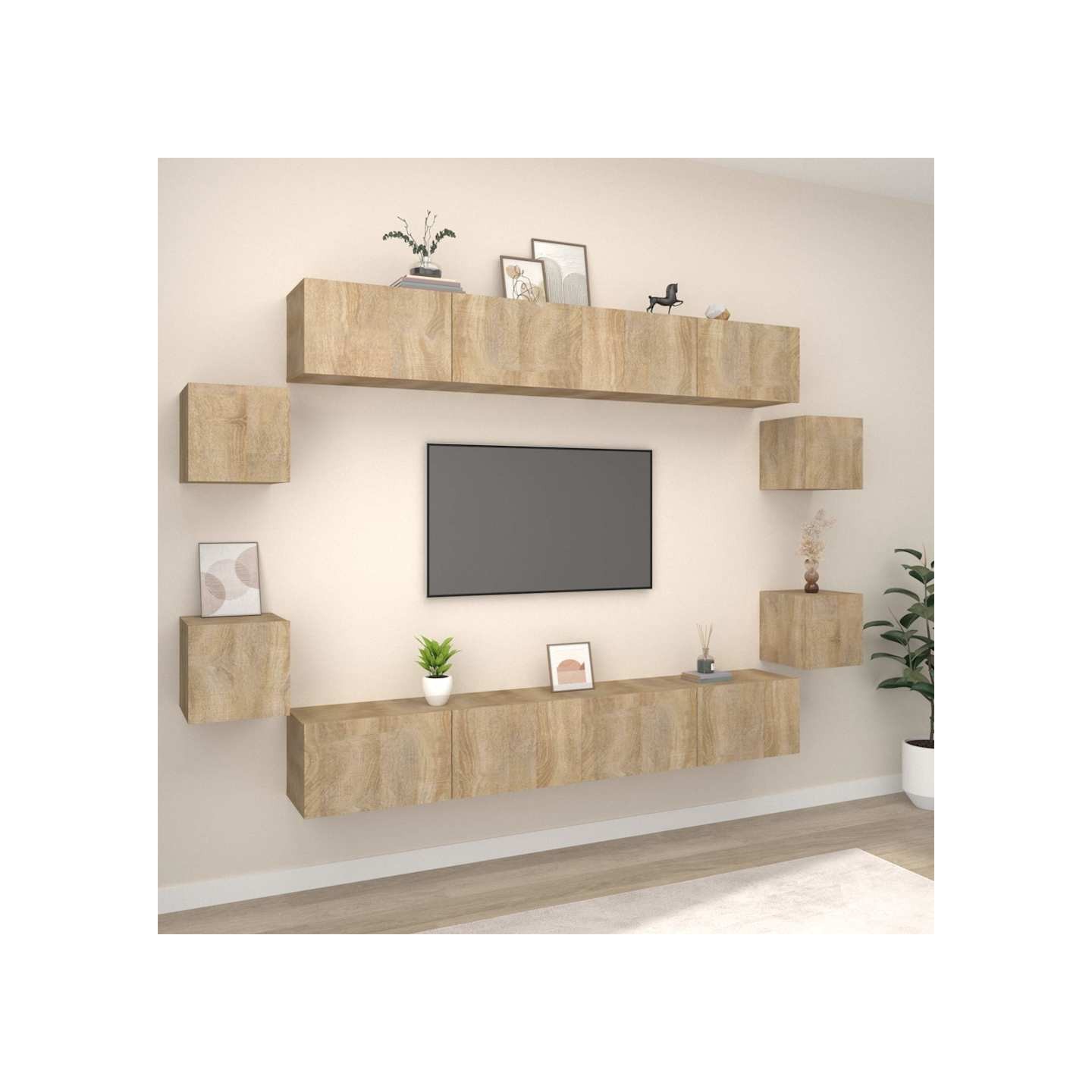 Ensemble de meubles TV 8 pcs Chêne sonoma Bois d'ingénierie