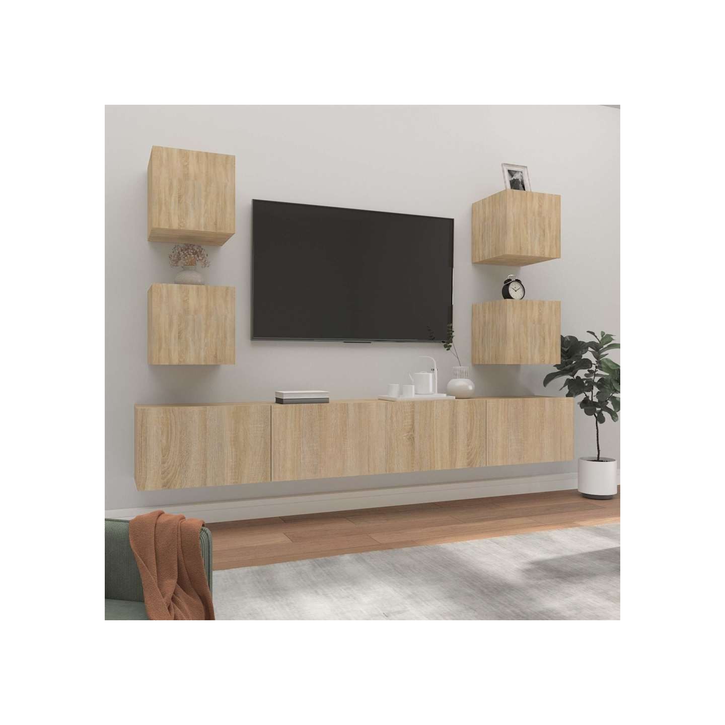 Ensemble de meubles TV 6 pcs Chêne sonoma Bois d'ingénierie