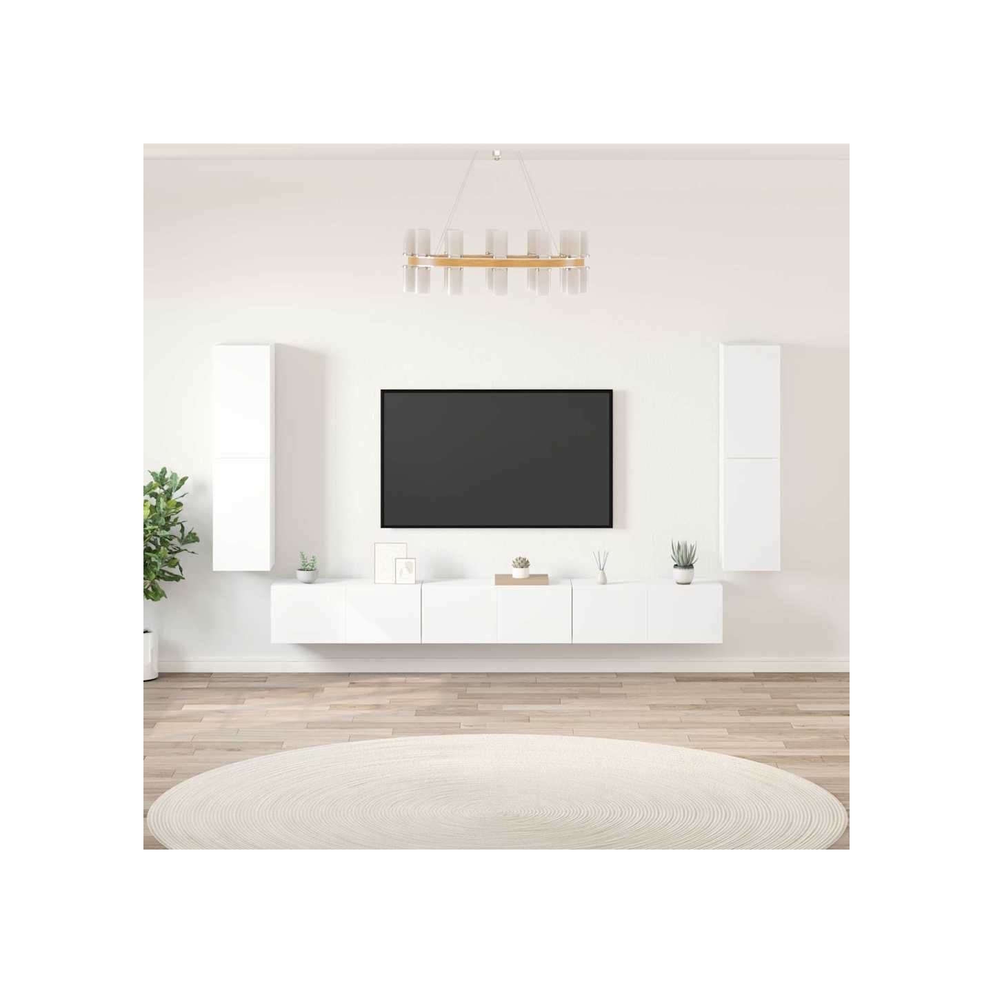Ensemble de meubles TV 7 pcs Blanc Bois d'ingénierie