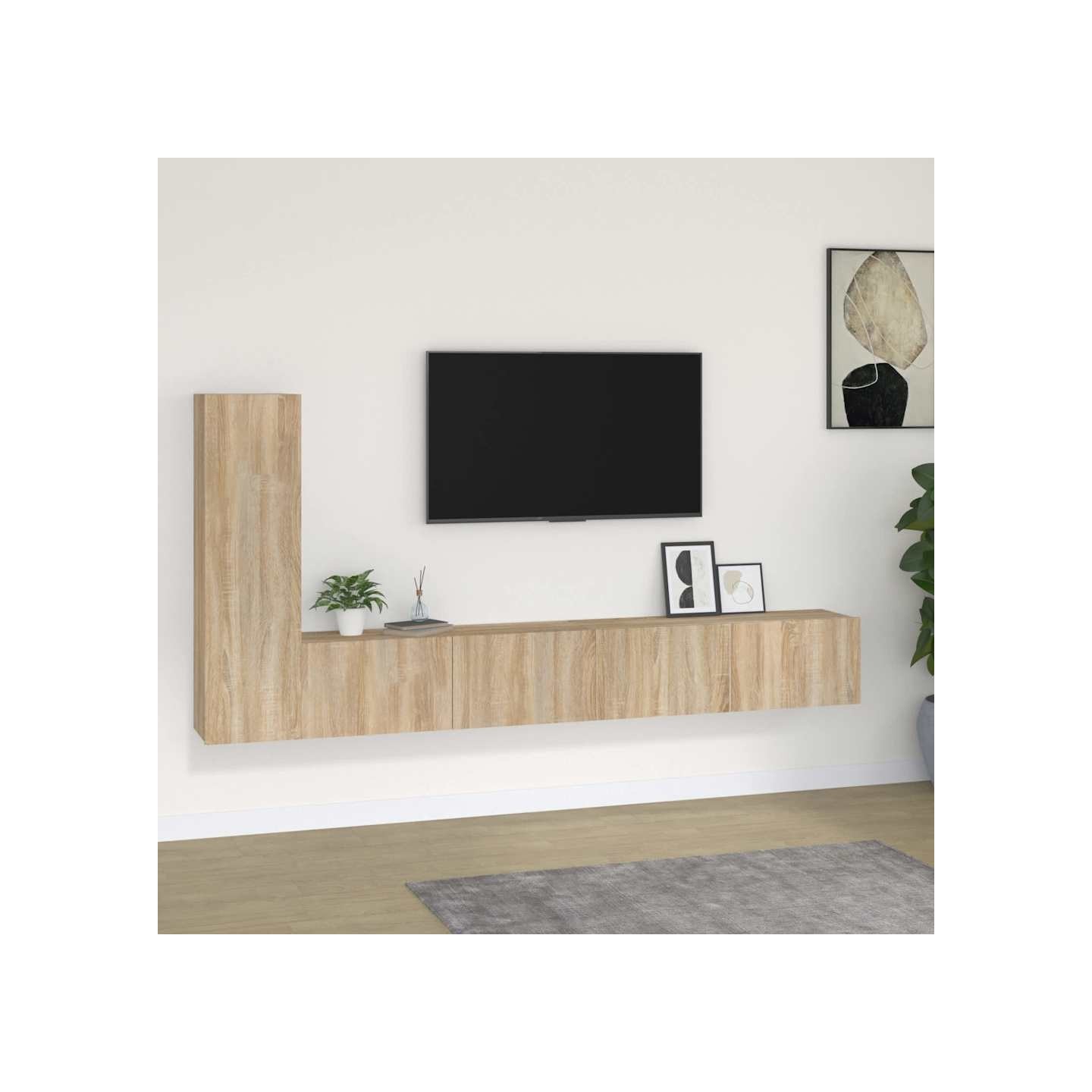 Ensemble de meubles TV 3 pcs Chêne sonoma Bois d'ingénierie