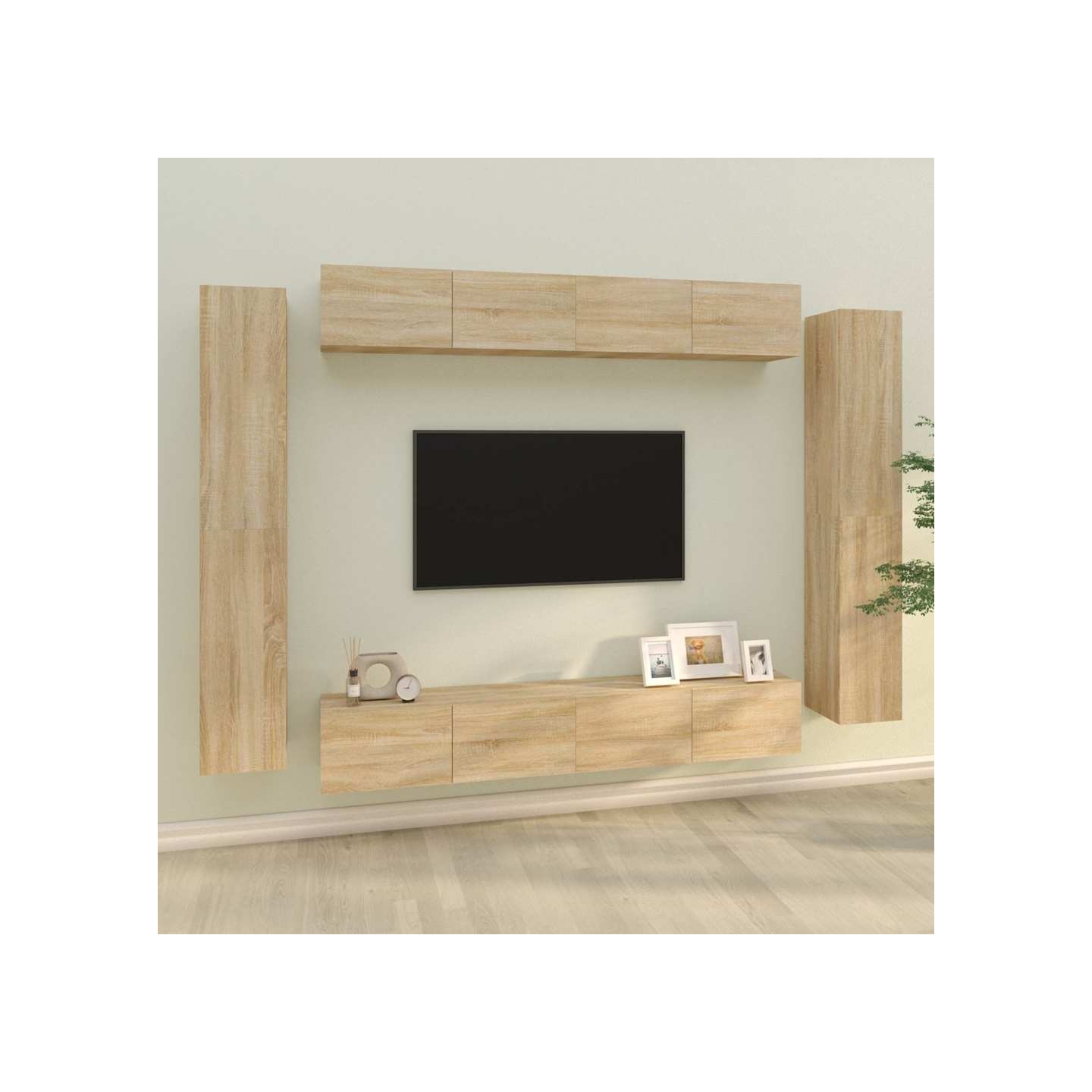 Ensemble de meubles TV 8 pcs Chêne sonoma Bois d'ingénierie