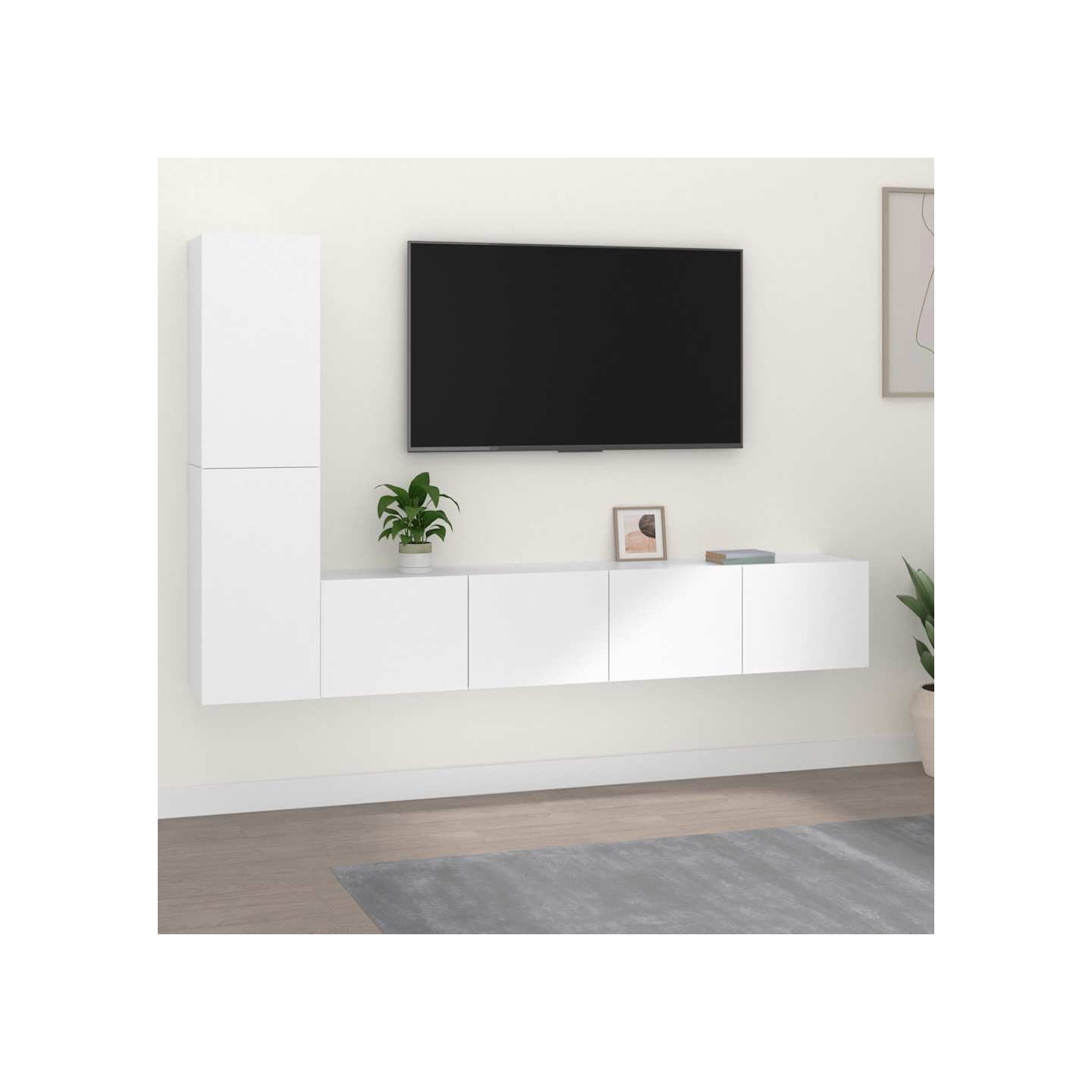 Ensemble de meubles TV 4 pcs Blanc Bois d'ingénierie
