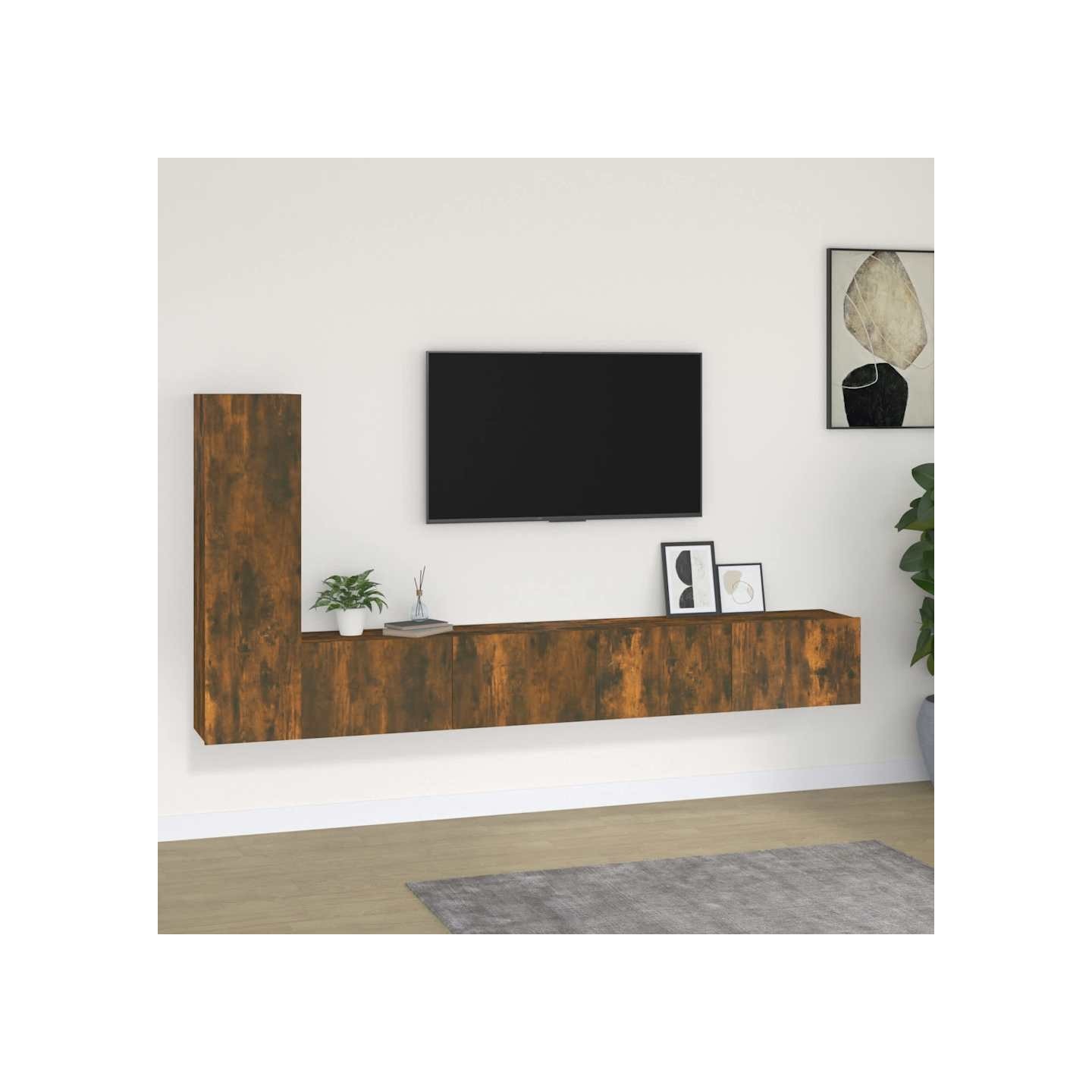 Ensemble de meubles TV 3 pcs Chêne fumé Bois d'ingénierie