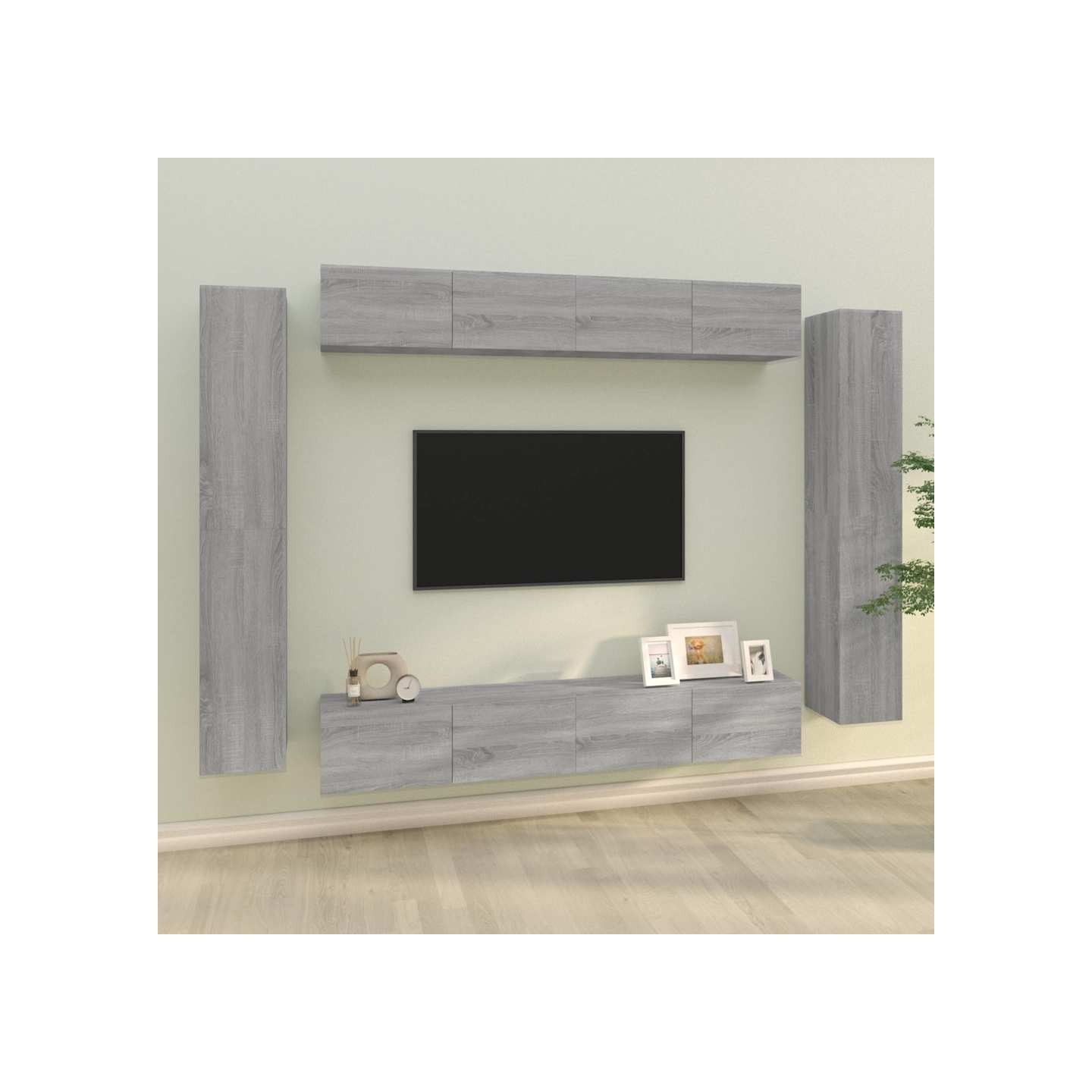 Ensemble de meubles TV 8 pcs Sonoma gris Bois d'ingénierie