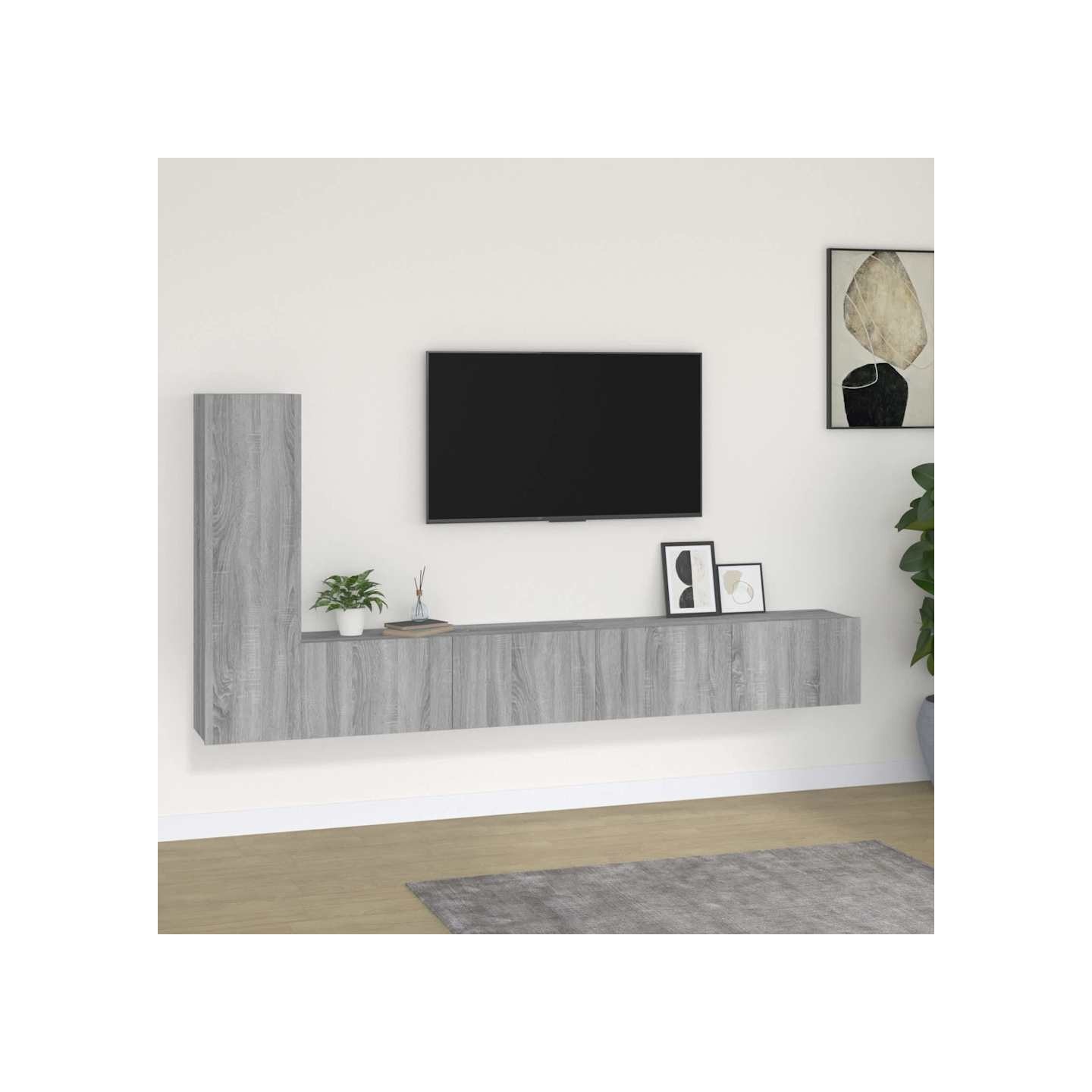 Ensemble de meubles TV 3 pcs Sonoma gris Bois d'ingénierie