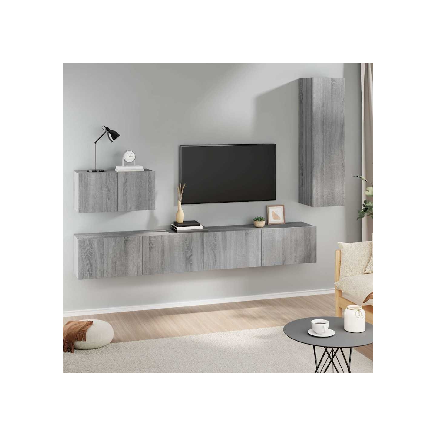 Ensemble de meubles TV 4 pcs Sonoma gris Bois d'ingénierie