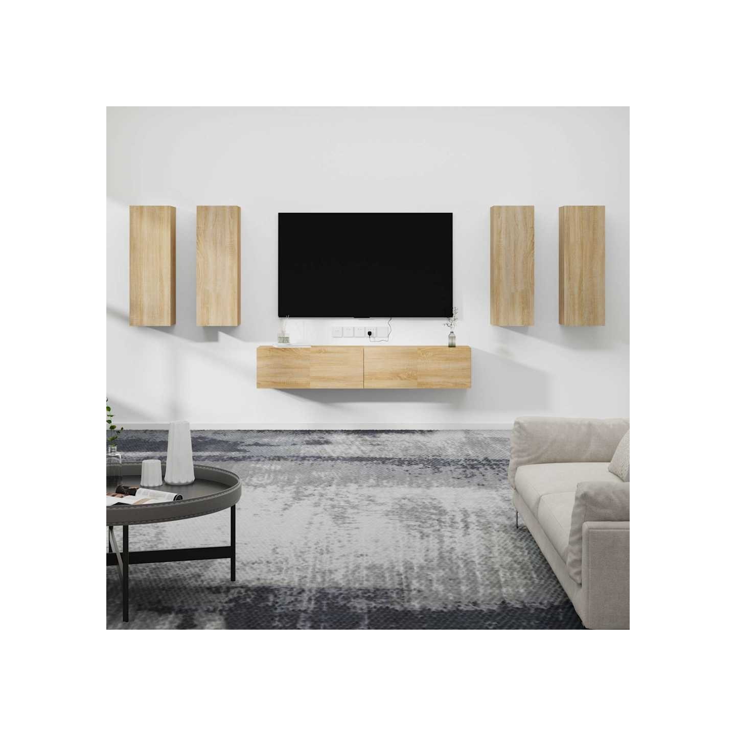 Ensemble de meubles TV 6 pcs Chêne sonoma Bois d'ingénierie