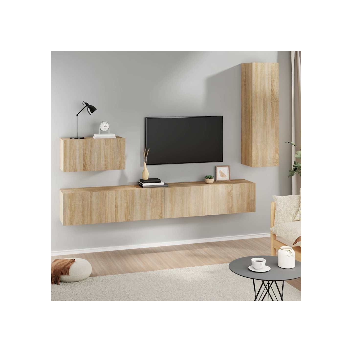 Ensemble de meubles TV 4 pcs Chêne sonoma Bois d'ingénierie
