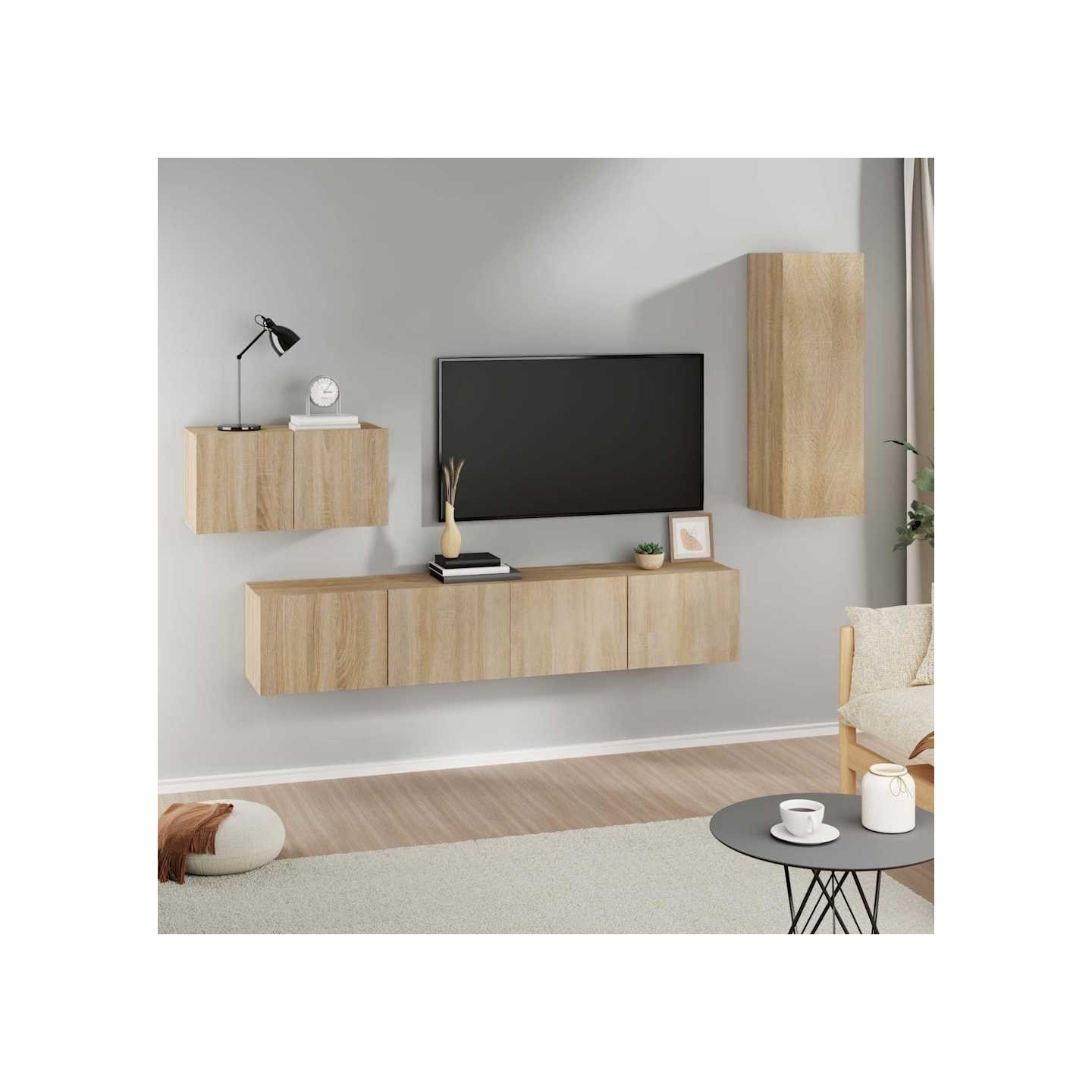 Ensemble de meubles TV 4 pcs Chêne sonoma Bois d'ingénierie