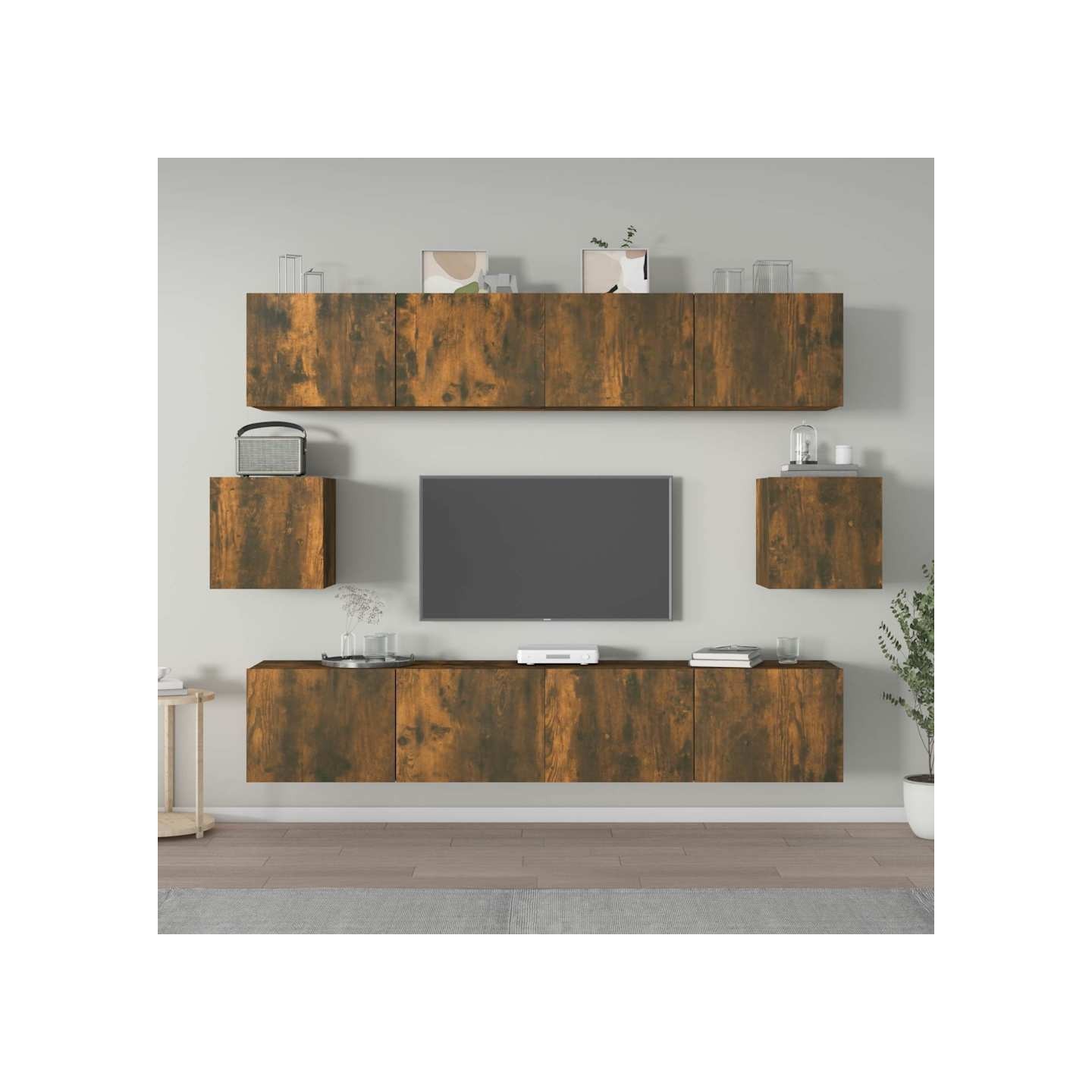 Ensemble de meubles TV 6 pcs Chêne fumé Bois d'ingénierie