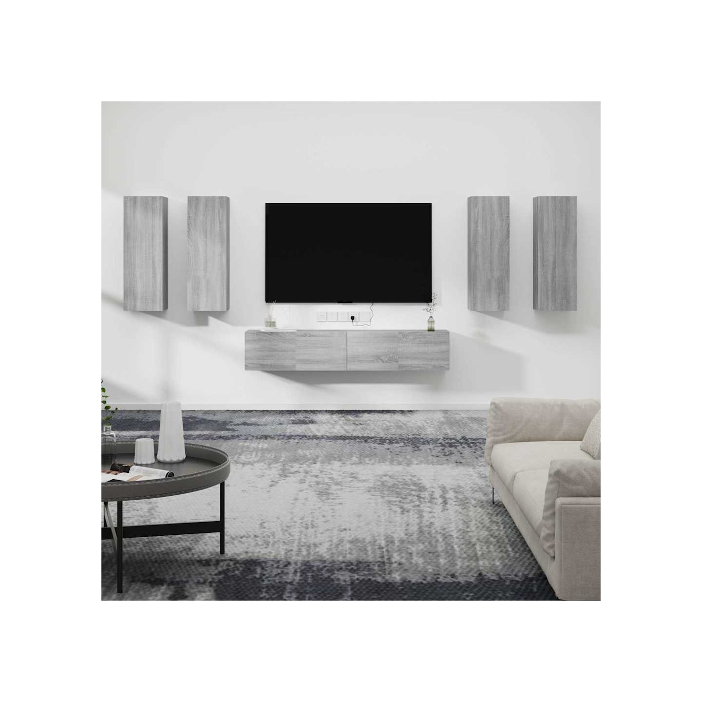 Ensemble de meubles TV 6 pcs Sonoma gris Bois d'ingénierie