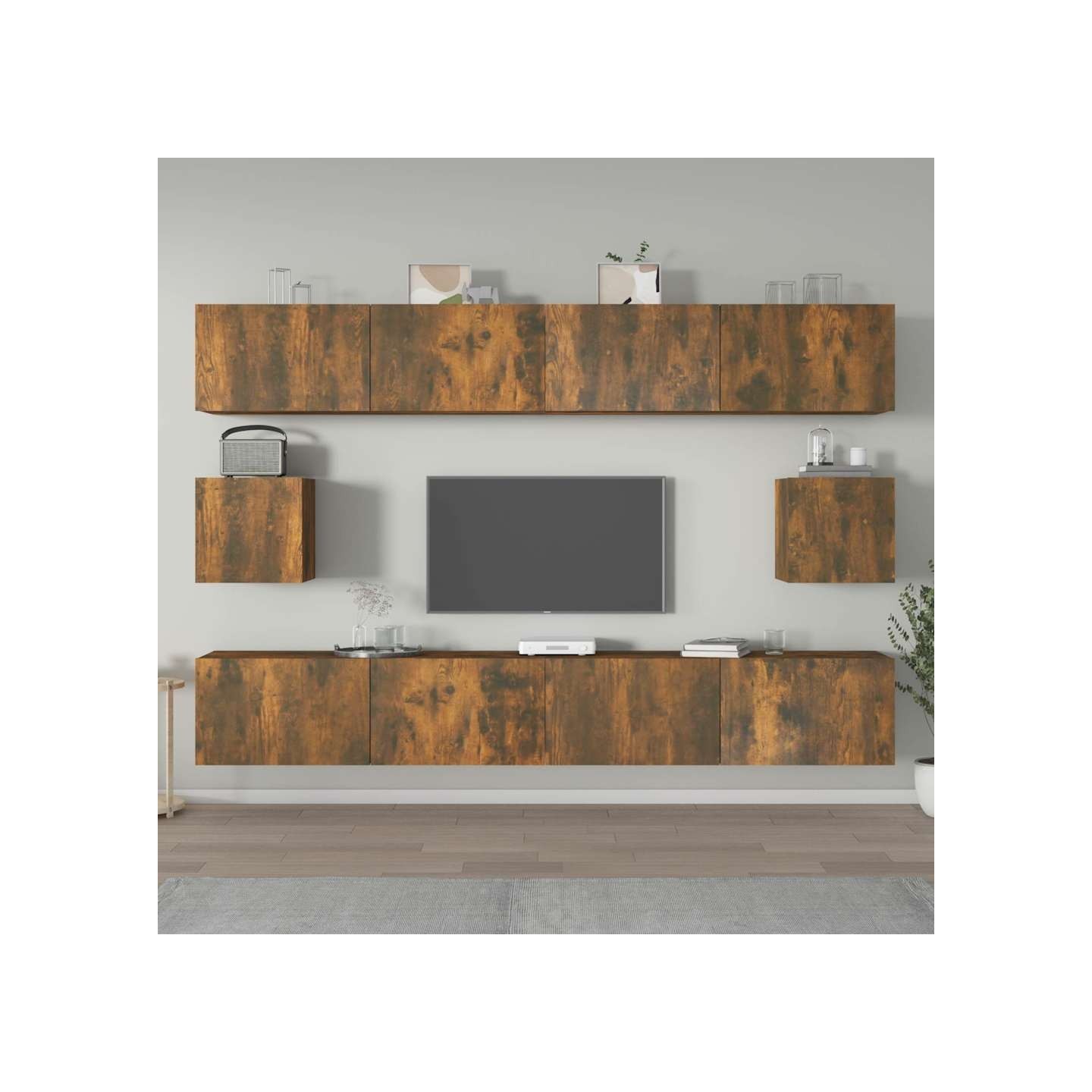 Ensemble de meubles TV 6 pcs Chêne fumé Bois d'ingénierie
