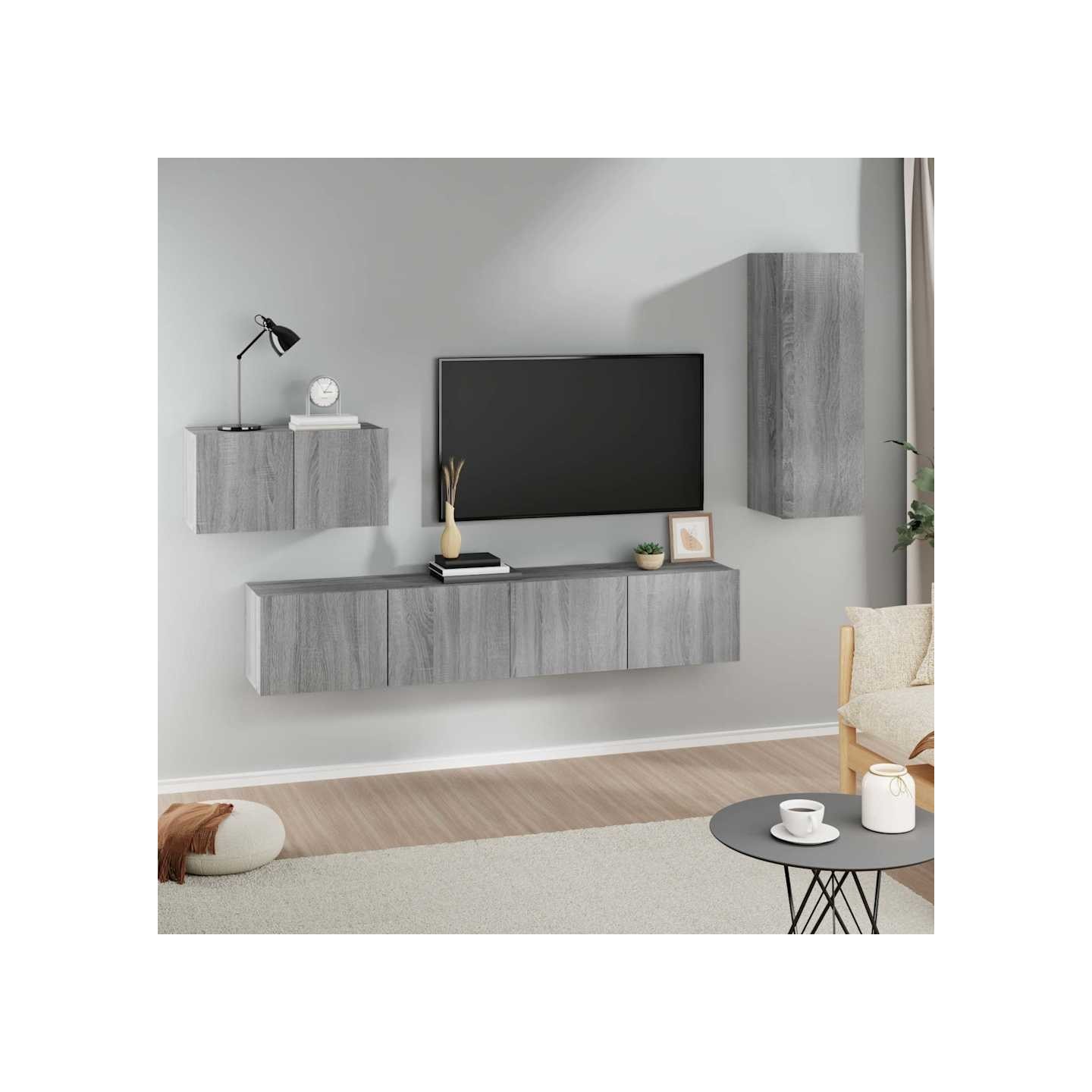 Ensemble de meubles TV 4 pcs Sonoma gris Bois d'ingénierie