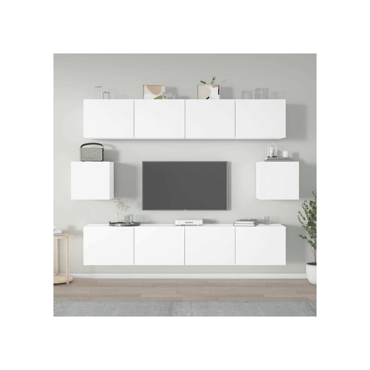 Ensemble de meubles TV 6 pcs Blanc Bois d'ingénierie
