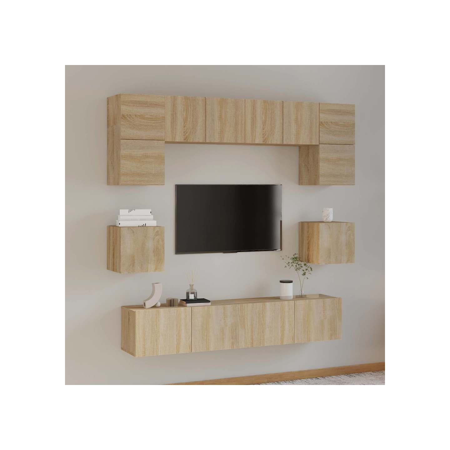 Ensemble de meubles TV 8 pcs Chêne sonoma Bois d'ingénierie