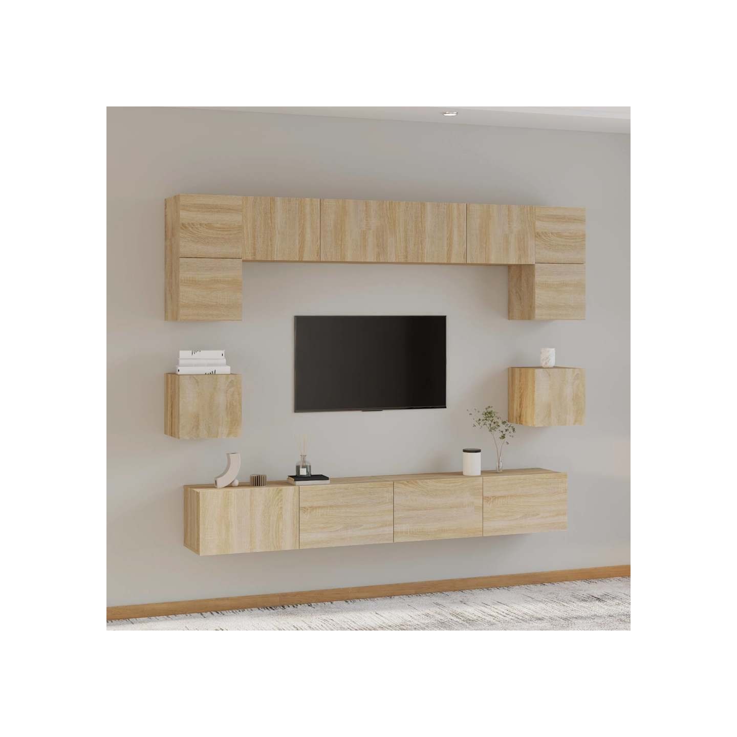 Ensemble de meubles TV 8 pcs Chêne sonoma Bois d'ingénierie