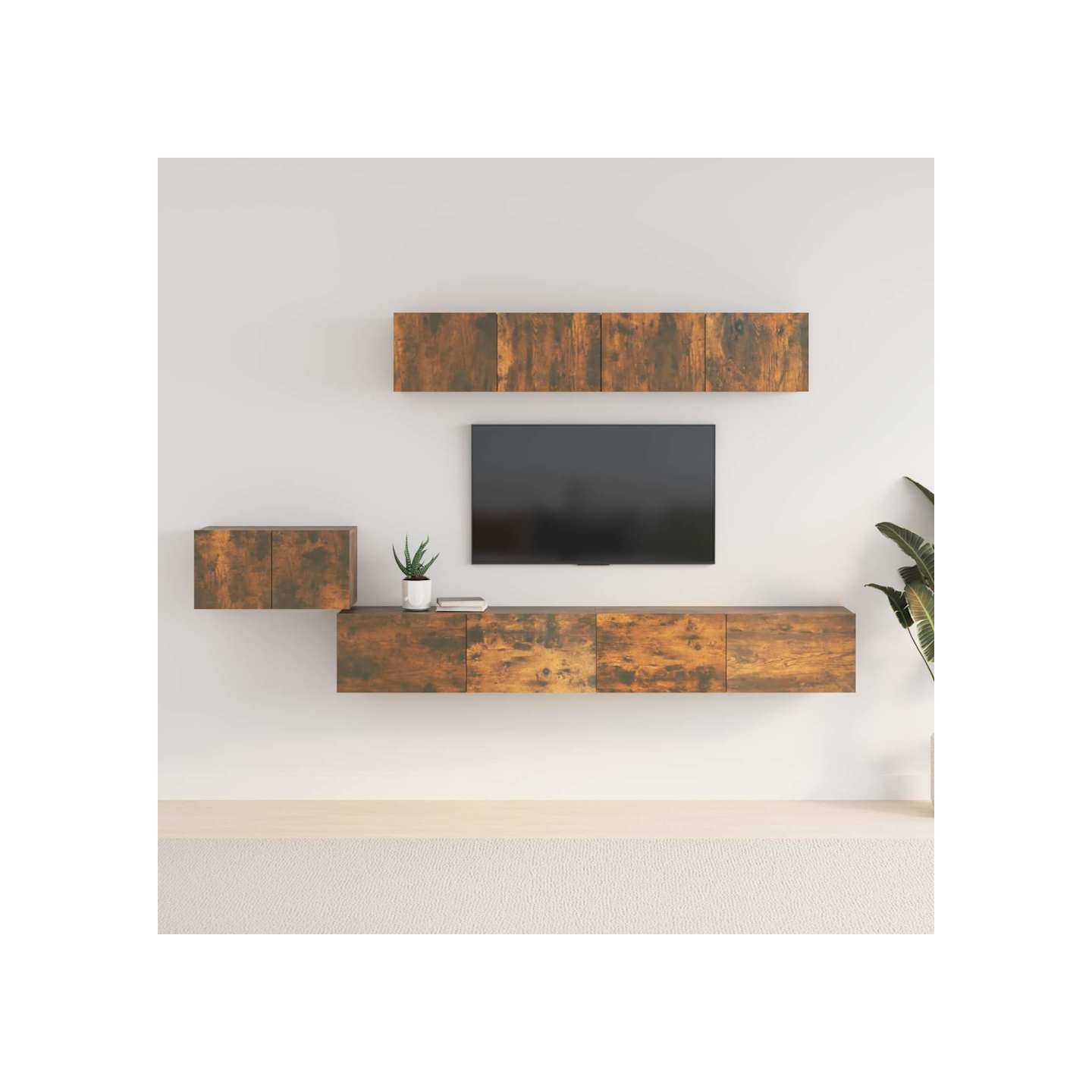 Ensemble de meubles TV 5 pcs Chêne fumé Bois d'ingénierie