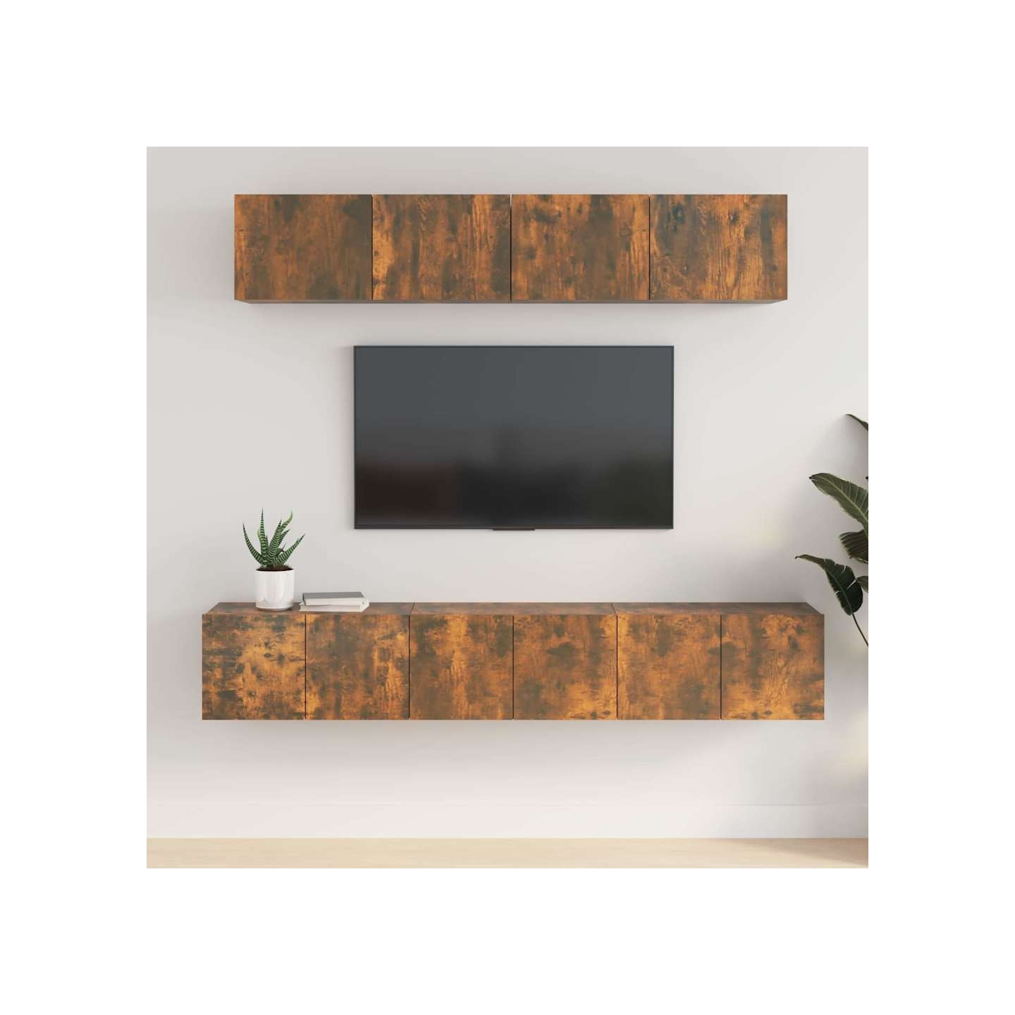 Ensemble de meubles TV 5 pcs Chêne fumé Bois d'ingénierie