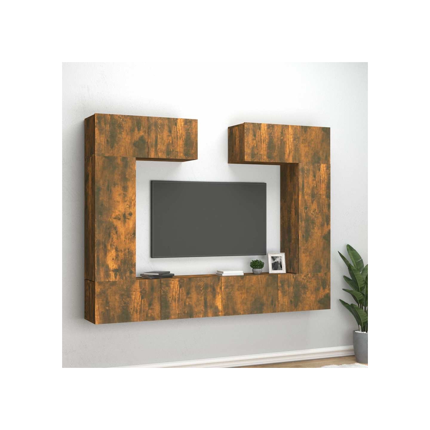 Ensemble de meubles TV 6 pcs Chêne fumé Bois d'ingénierie