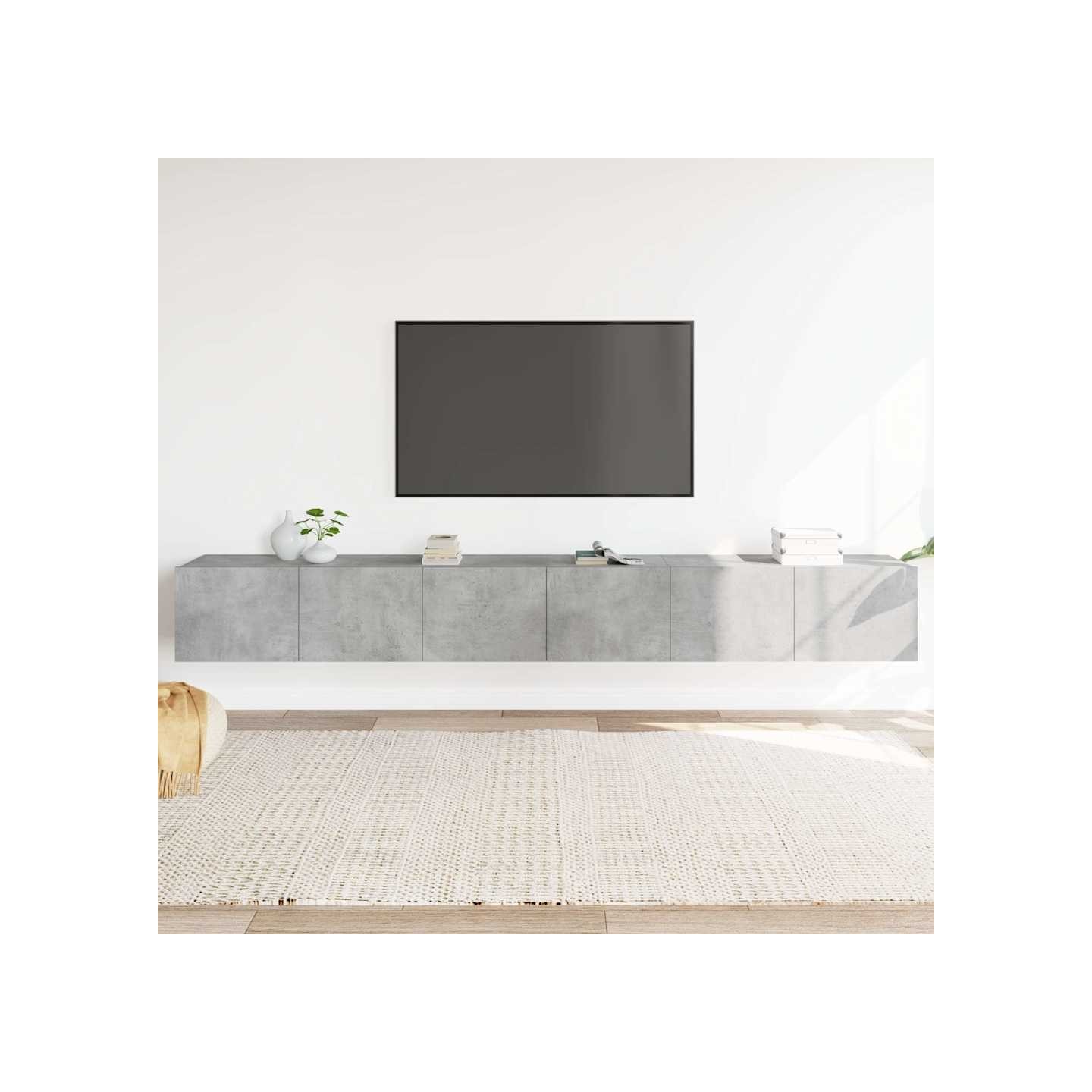 Ensemble de meubles TV 3 pcs Gris béton Bois d'ingénierie