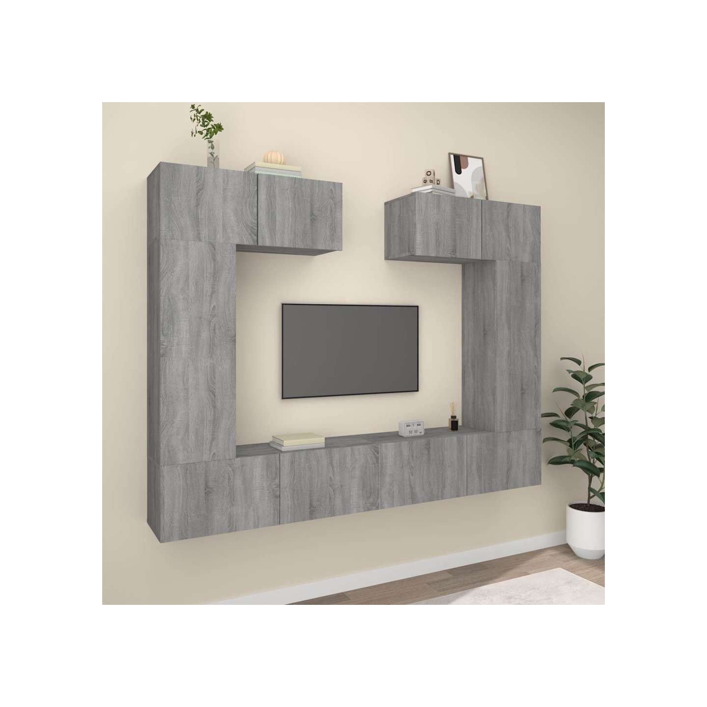 Ensemble de meubles TV 6 pcs Sonoma gris Bois d'ingénierie