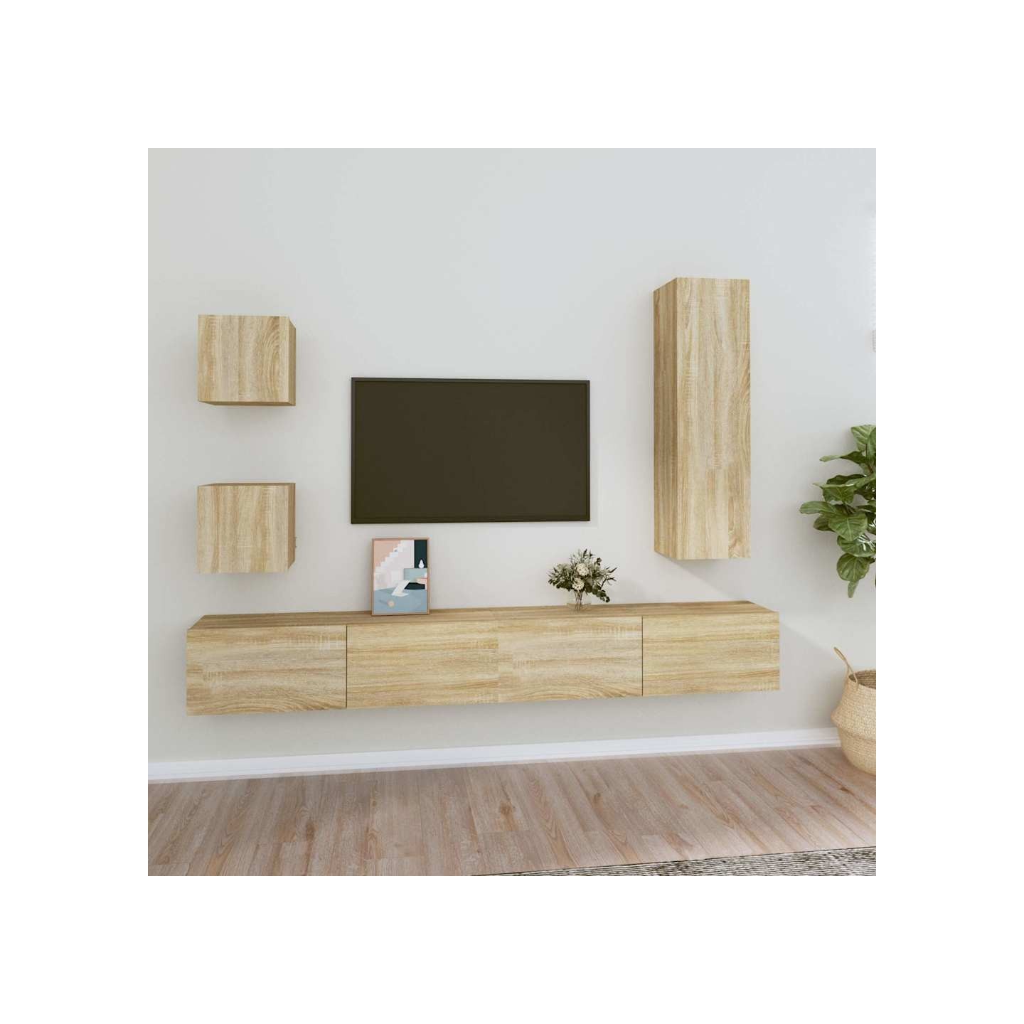Ensemble de meubles TV 5 pcs Chêne sonoma Bois d'ingénierie