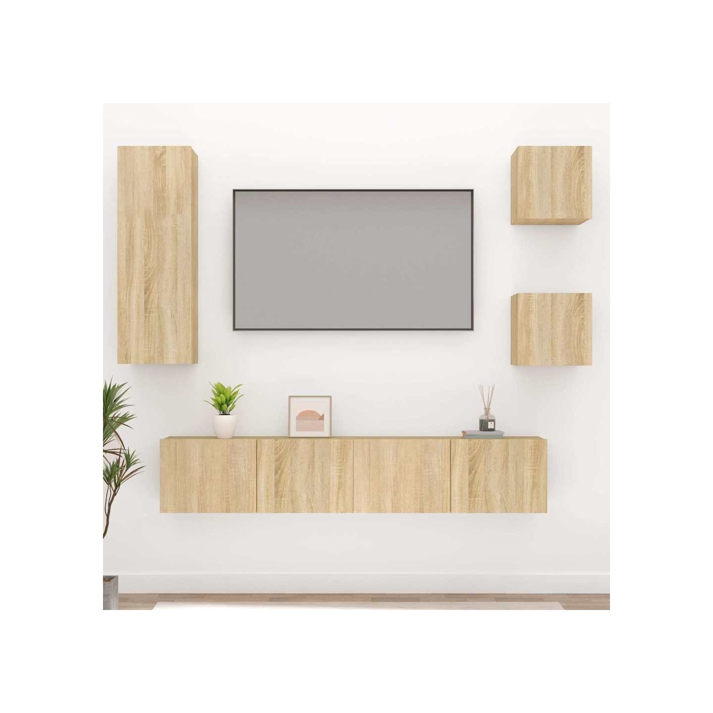 Ensemble de meubles TV 5 pcs Chêne sonoma Bois d'ingénierie
