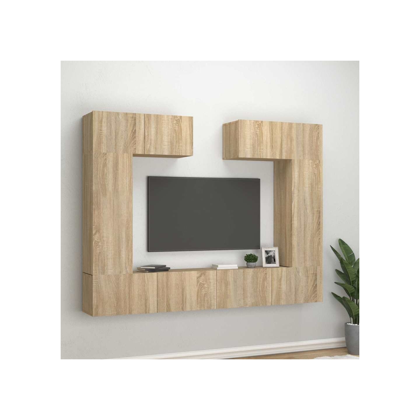 Ensemble de meubles TV 6 pcs Chêne sonoma Bois d'ingénierie