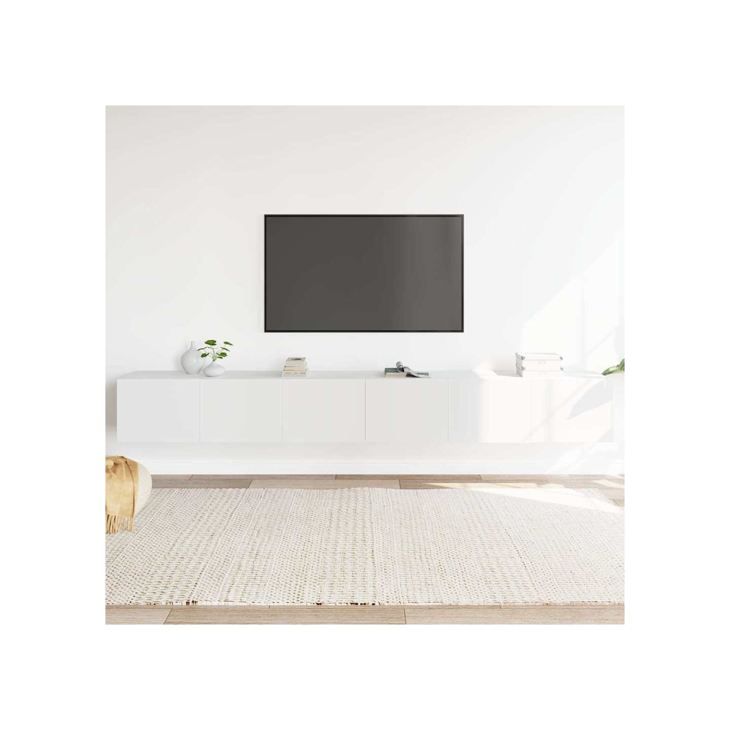 Ensemble de meubles TV 3 pcs Blanc Bois d'ingénierie