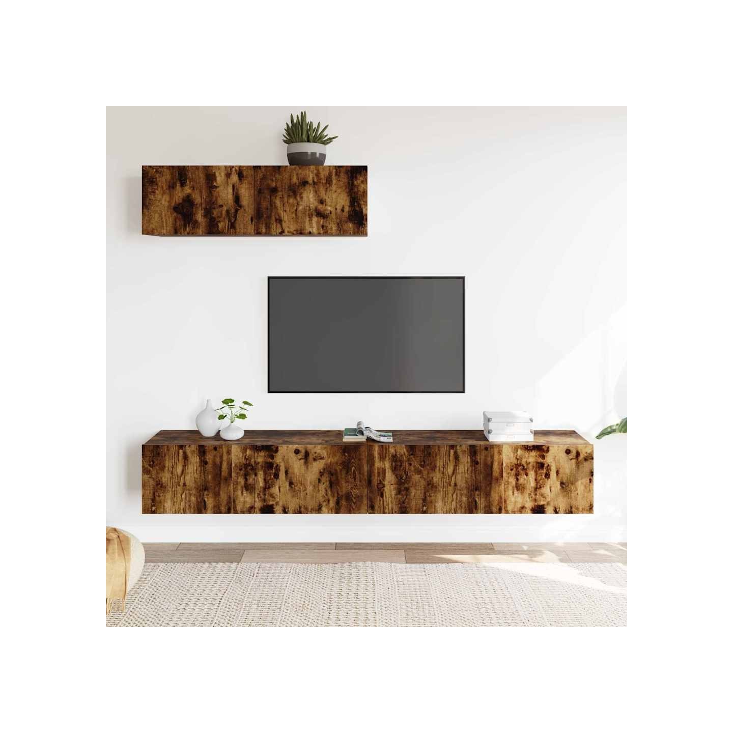 Ensemble de meubles TV 3 pcs Chêne fumé Bois d'ingénierie