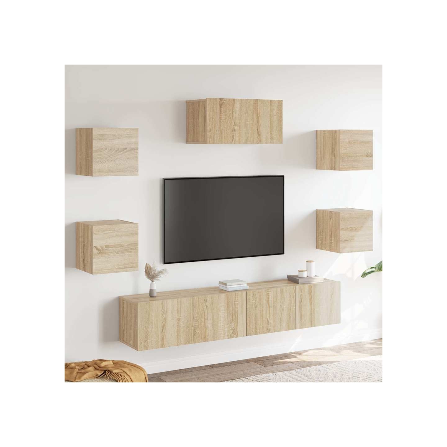 Ensemble de meubles TV 7 pcs Chêne sonoma Bois d'ingénierie
