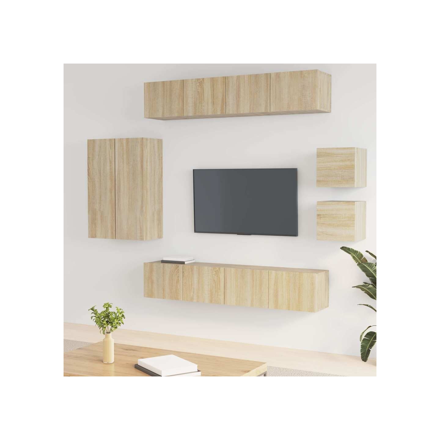 Ensemble de meubles TV 8 pcs Chêne sonoma Bois d'ingénierie
