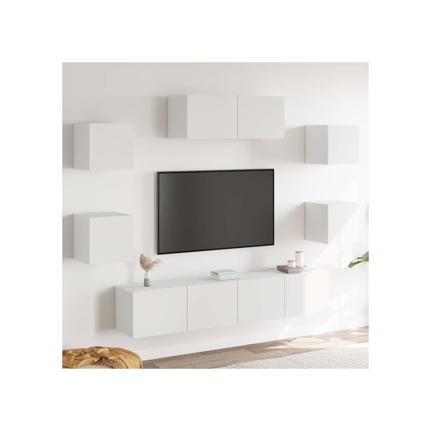Ensemble de meubles TV 7 pcs Blanc Bois d'ingénierie