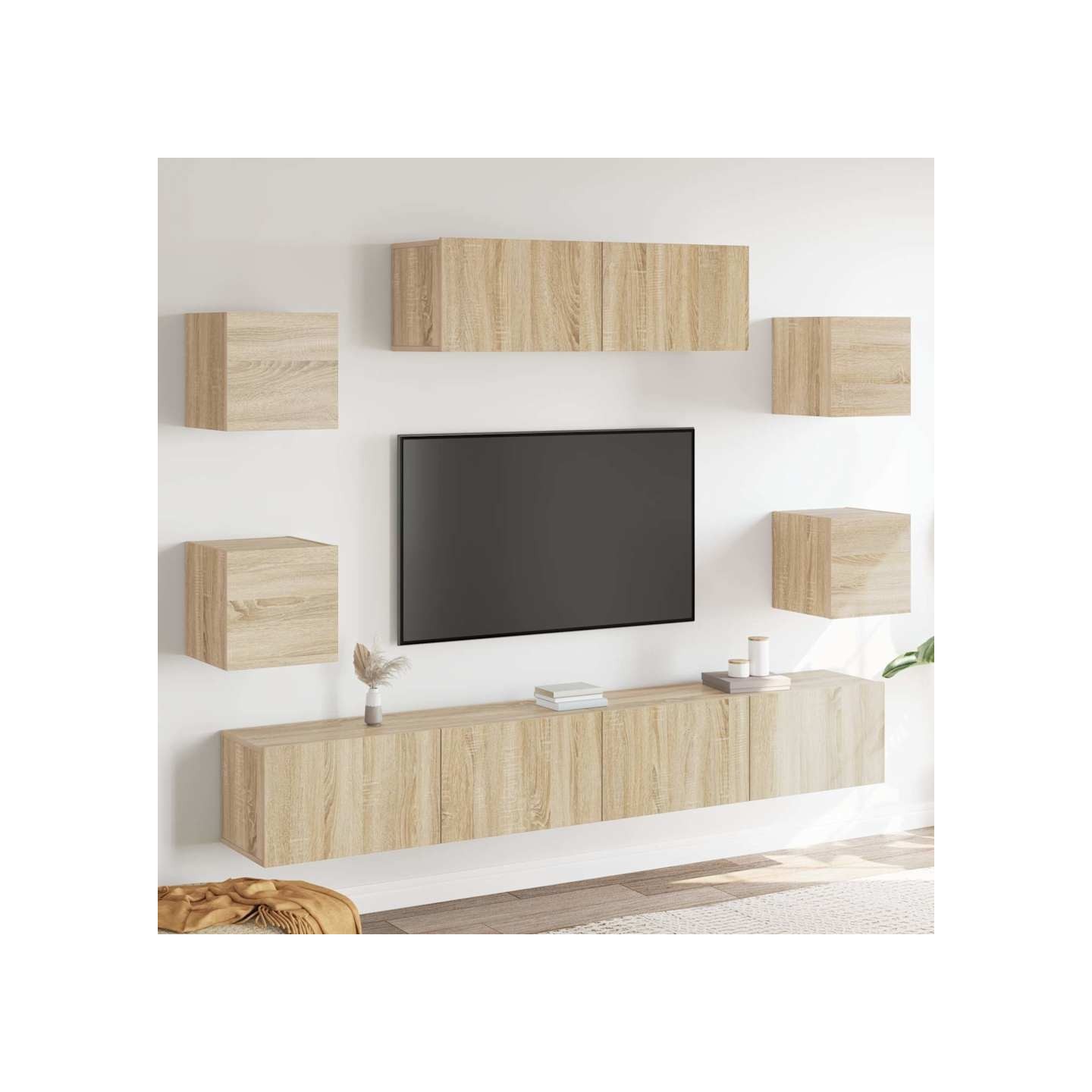 Ensemble de meubles TV 7 pcs Chêne sonoma Bois d'ingénierie