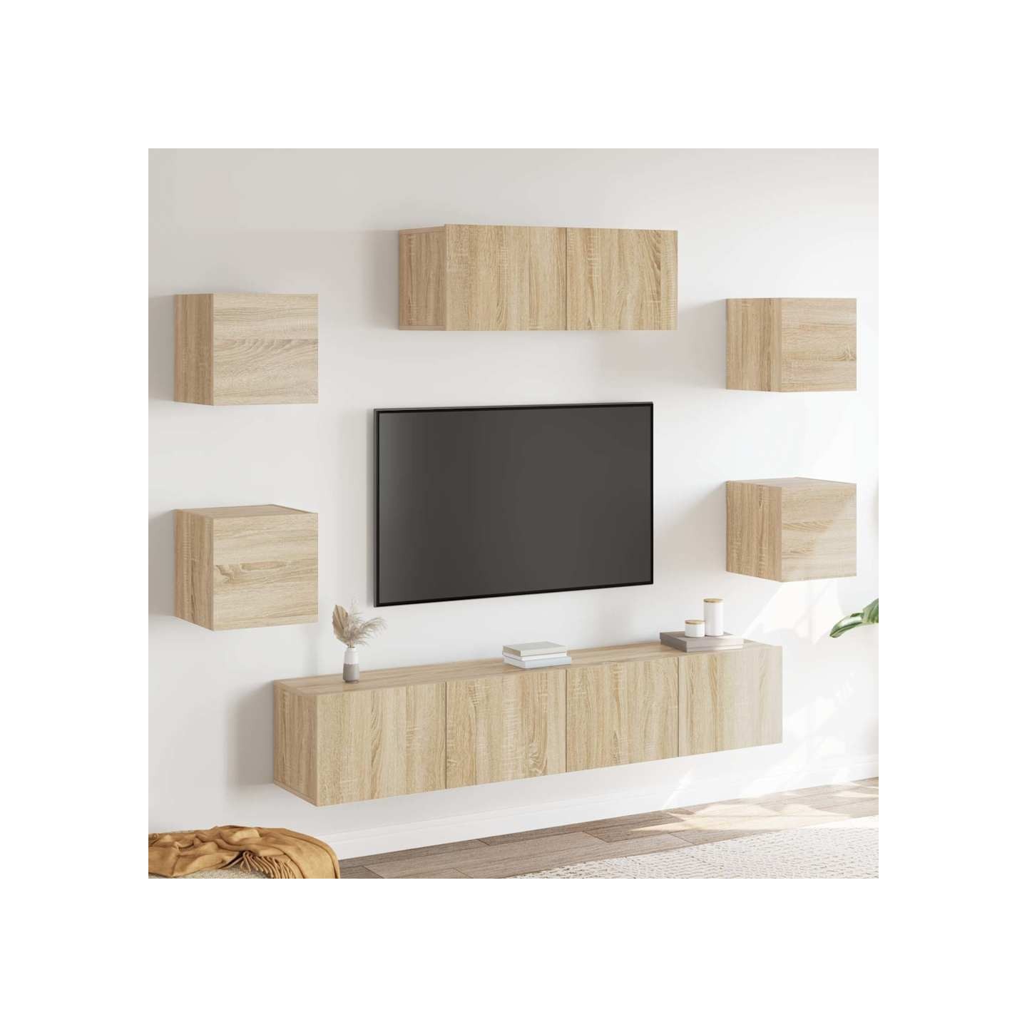 Ensemble de meubles TV 7 pcs Chêne sonoma Bois d'ingénierie